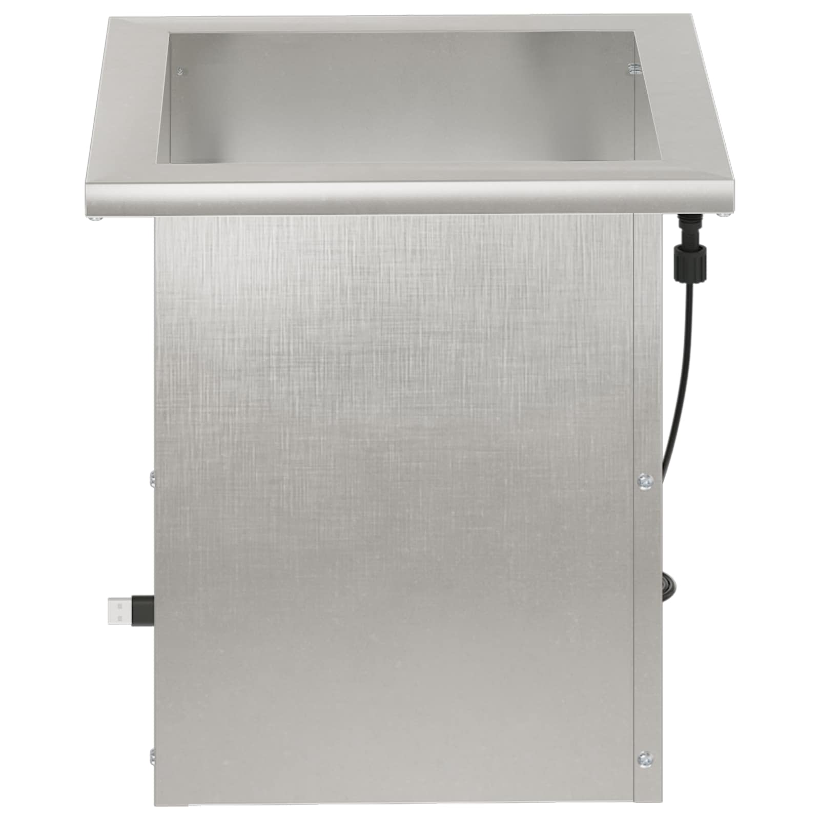 Plantenbak met led 2 st zilver 30 x 30 x 30 cm Roestvrij staal image 5