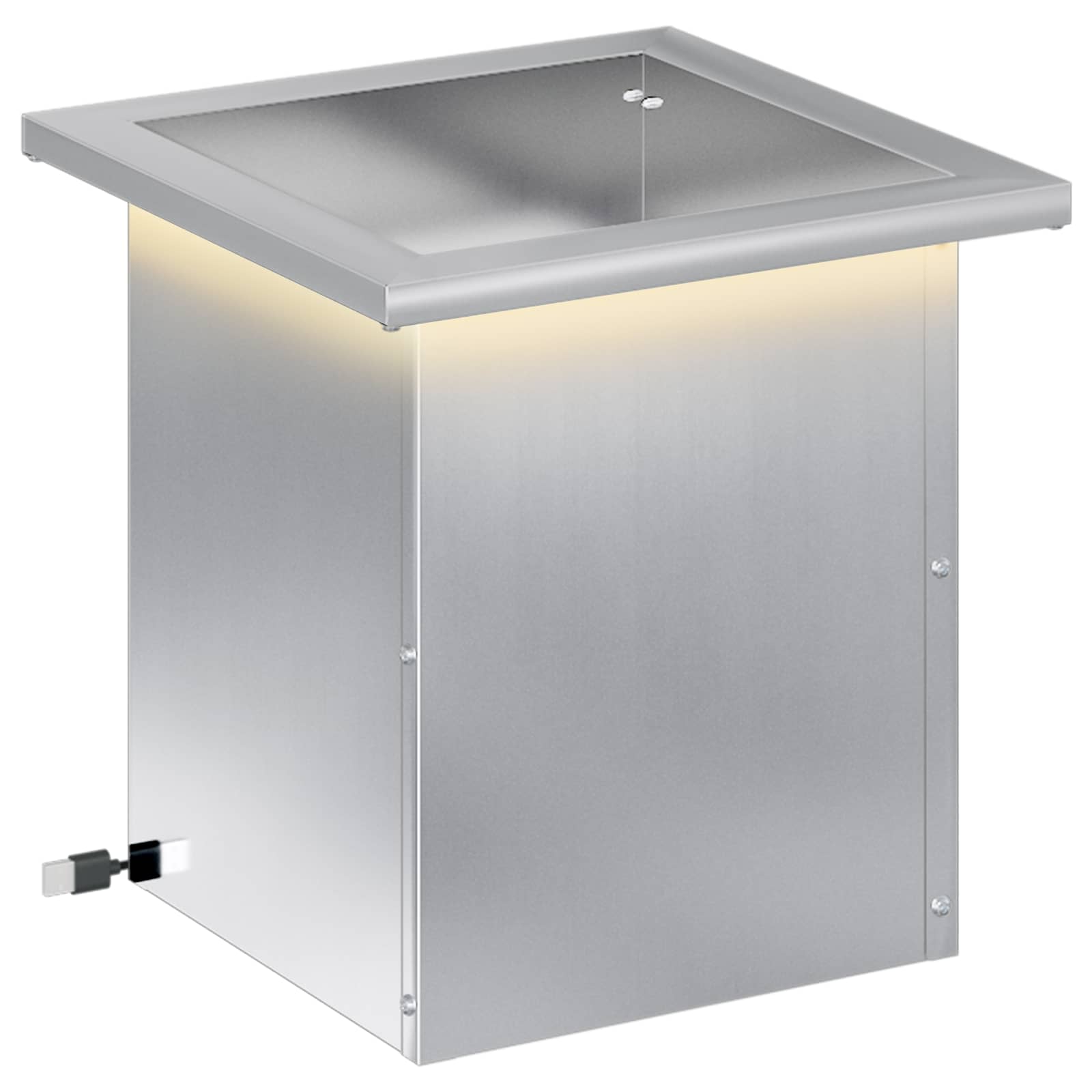 Plantenbak met led zilver 30 x 30 x 30 cm Gegalvaniseerd staal image 2