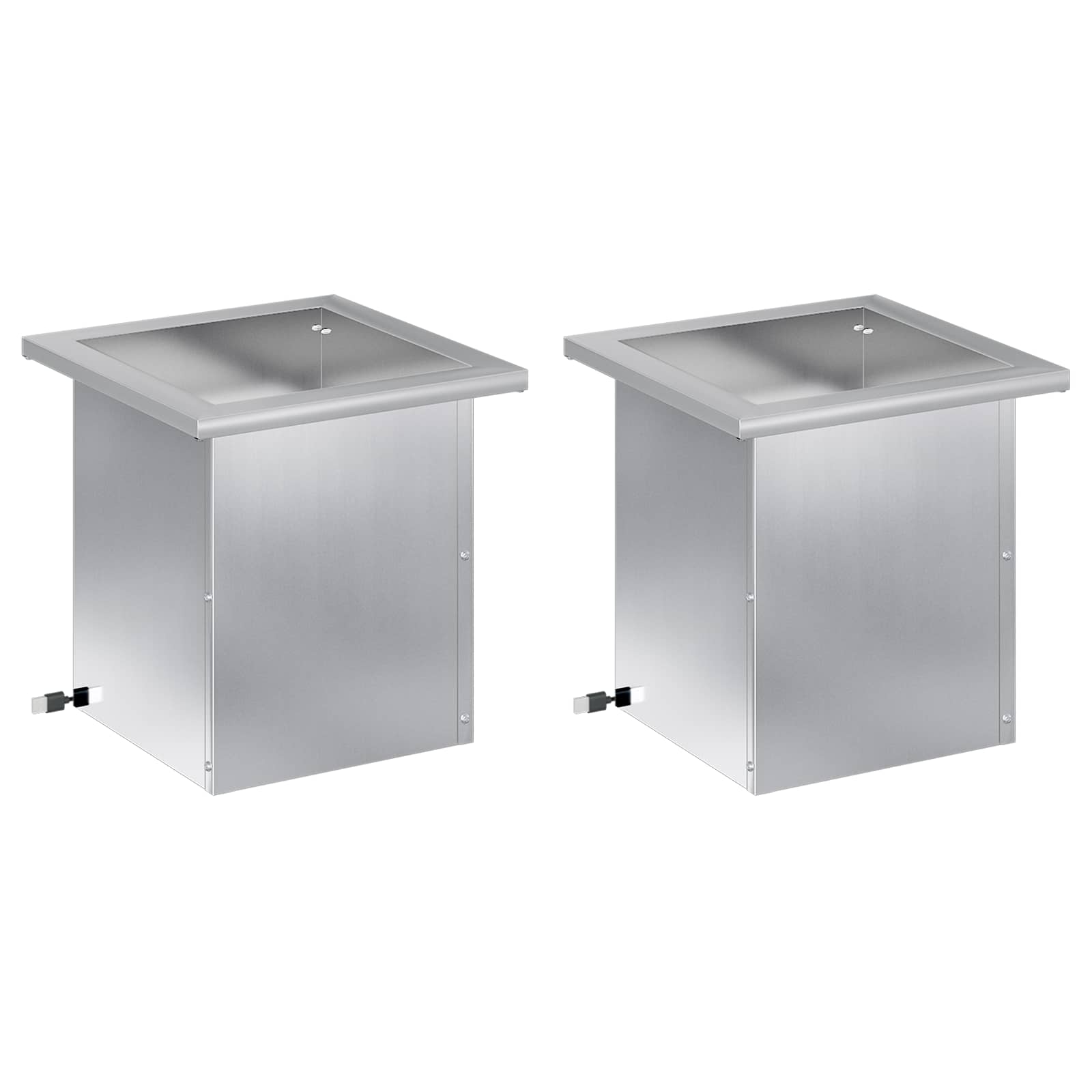 Plantenbak met led 2 st zilver 30 x 30 x 30 cm image 4