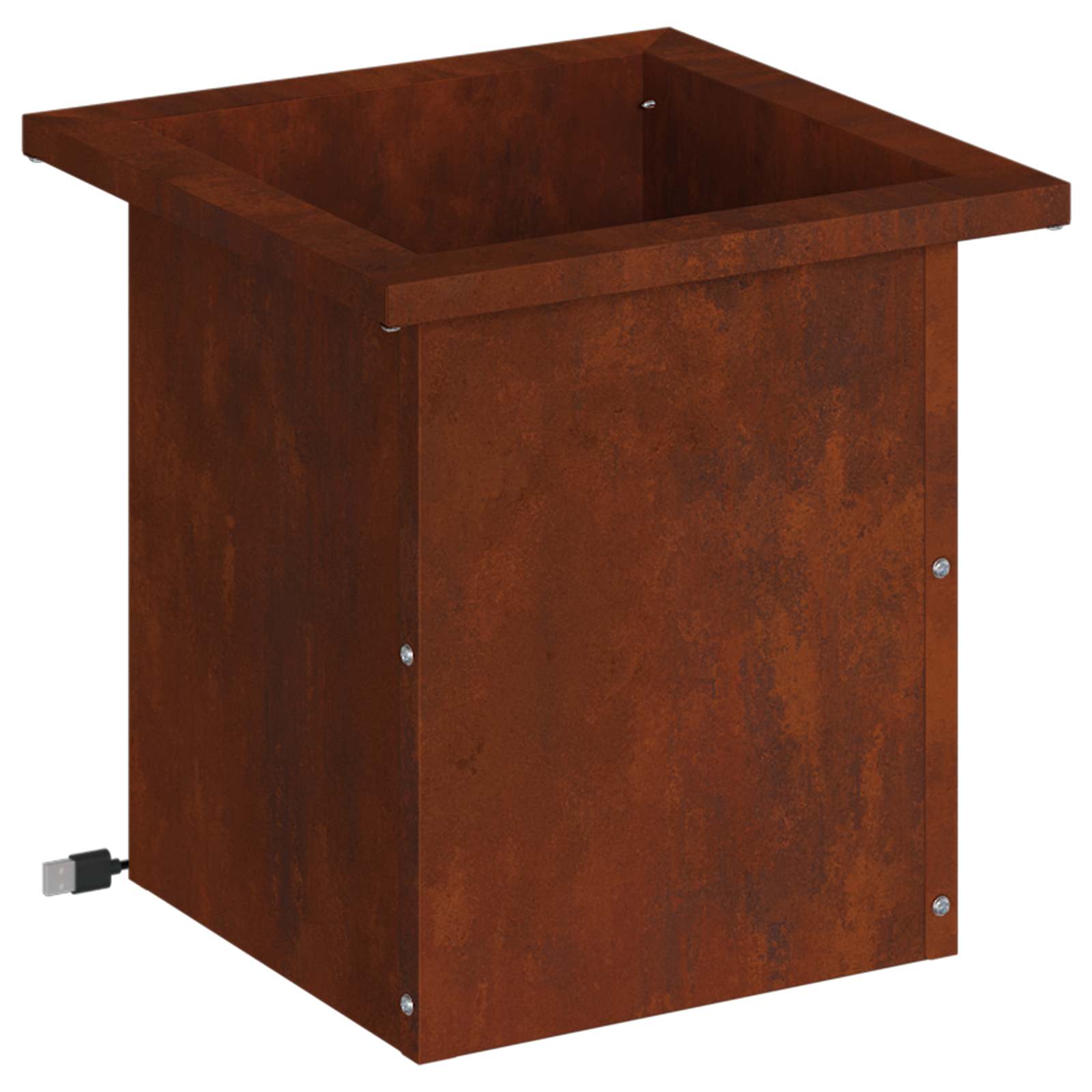 Plantenbak met led Roestkleurig 30 x 30 x 30 cm weervast staal image 4