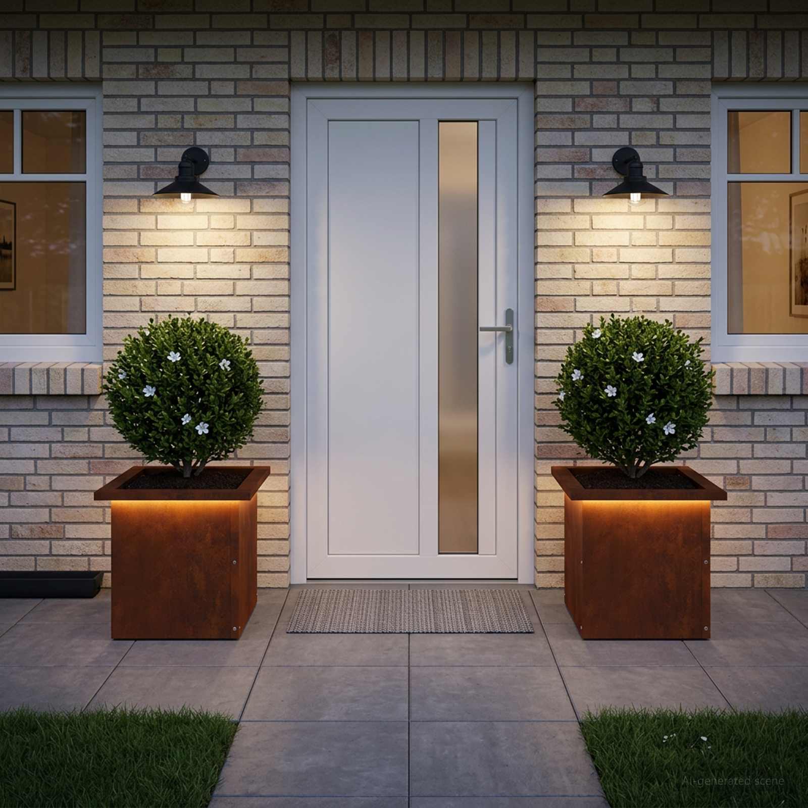 Plantenbak met led 2 st Roestkleurig 30 x 30 x 30 cm image 3