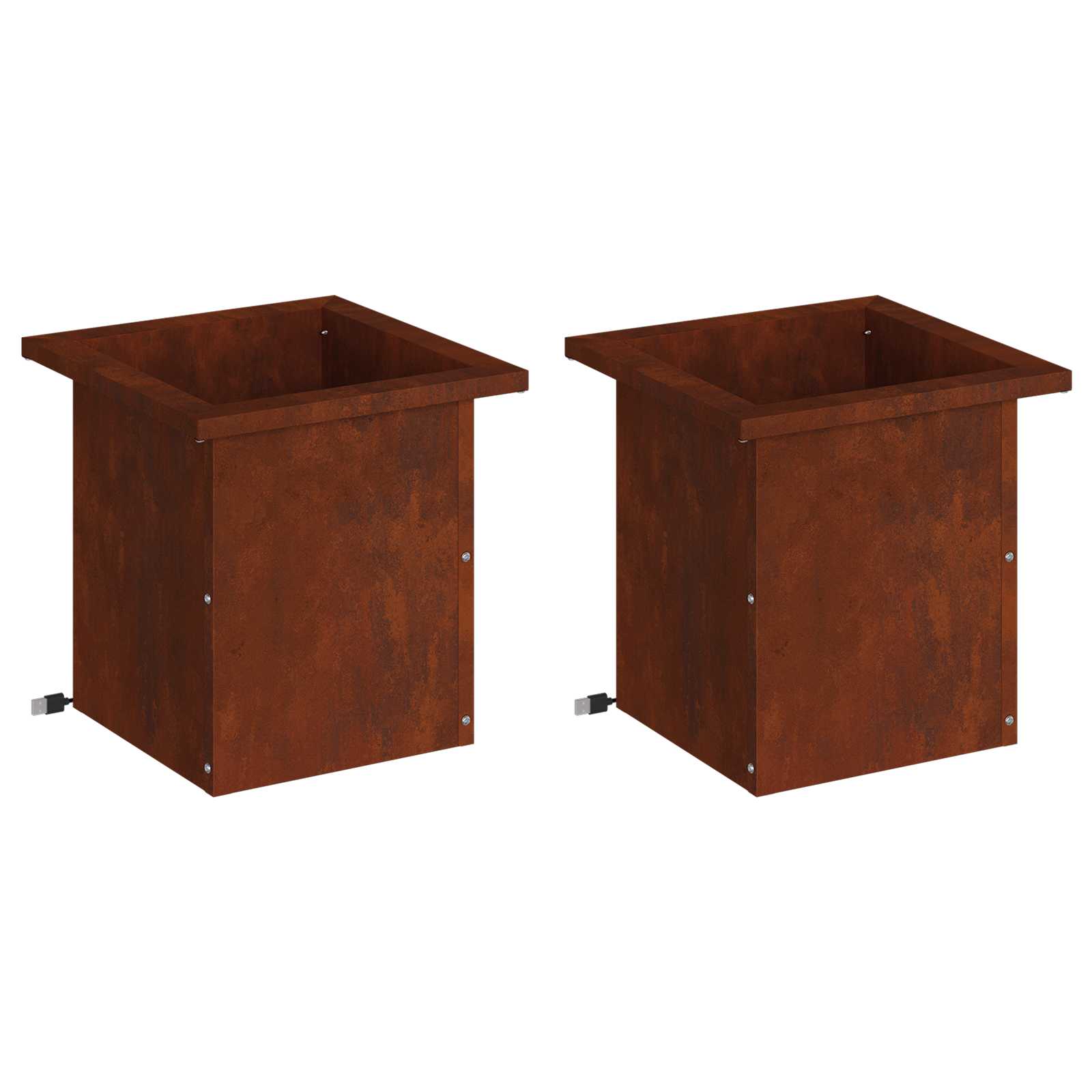 Plantenbak met led 2 st Roestkleurig 30 x 30 x 30 cm image 4