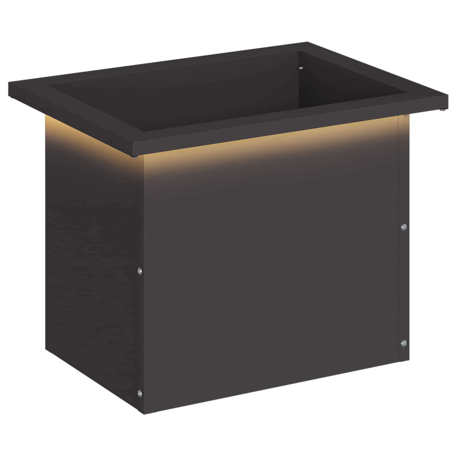 Plantenbak met led Zwart 30 x 40 x 30 cm Staal image 2