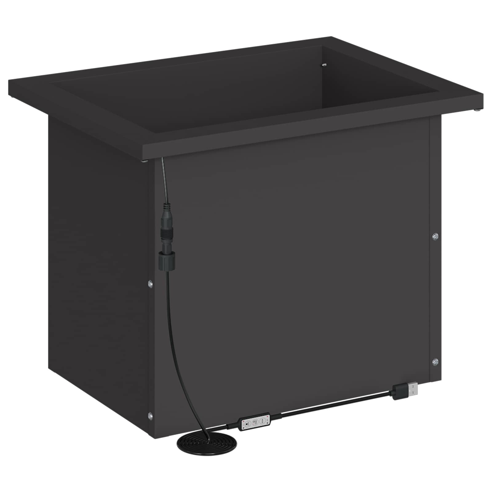 Plantenbak met led Zwart 30 x 40 x 30 cm Staal image 6
