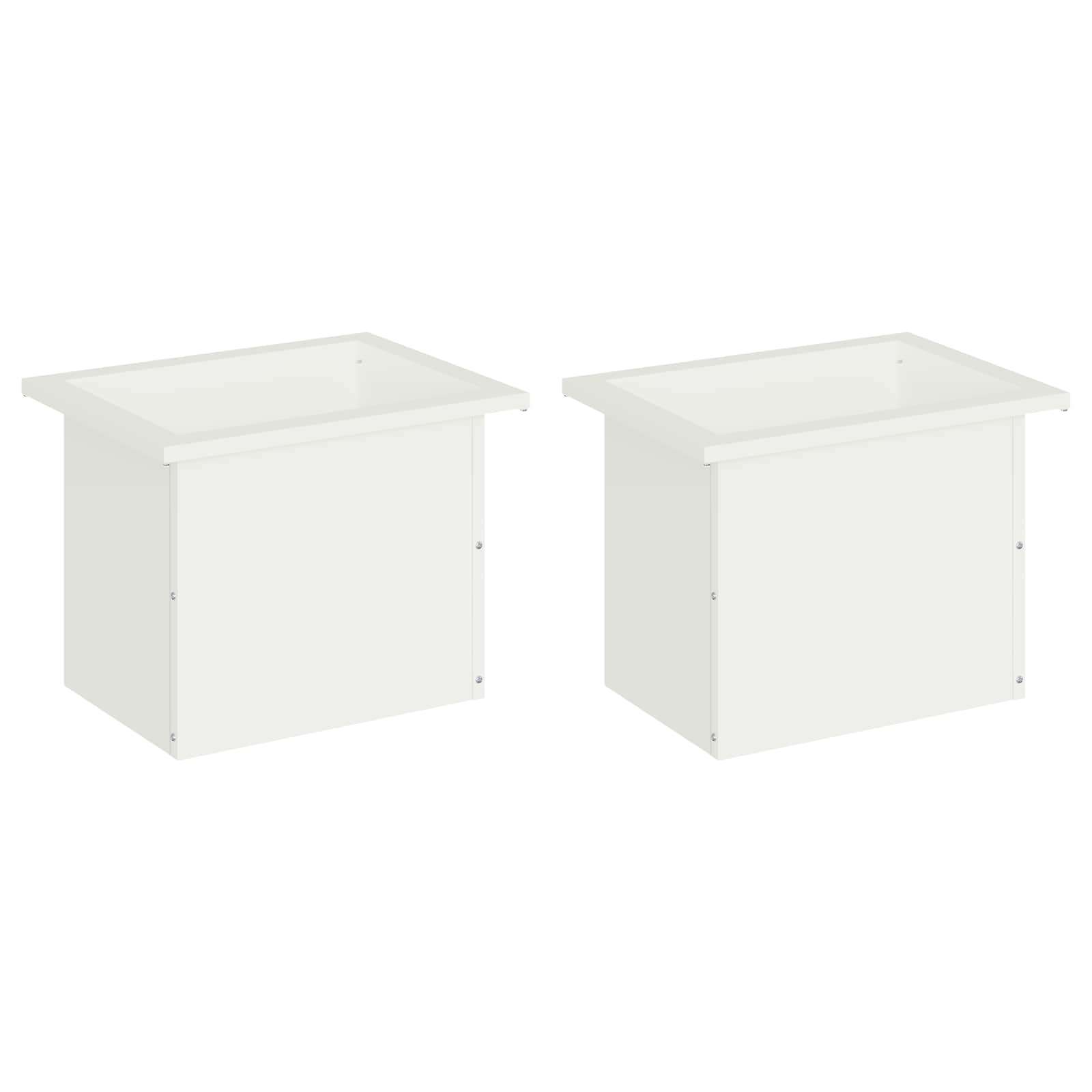 Plantenbak met led 2 st Wit 30 x 40 x 30 cm Staal image 4