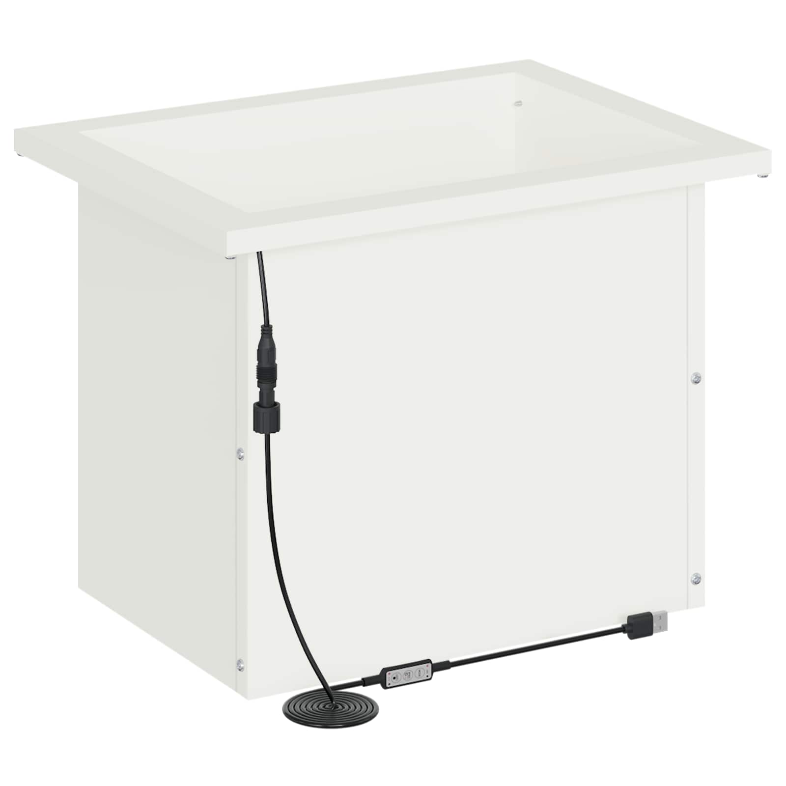 Plantenbak met led 2 st Wit 30 x 40 x 30 cm Staal image 6