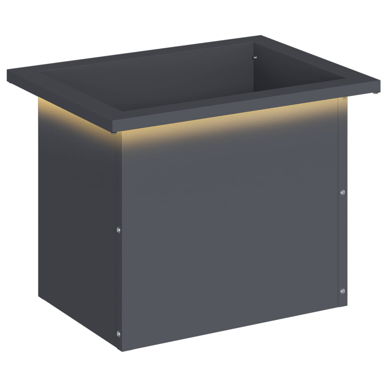 Plantenbak met led Antraciet 30 x 40 x 30 cm Staal image 2