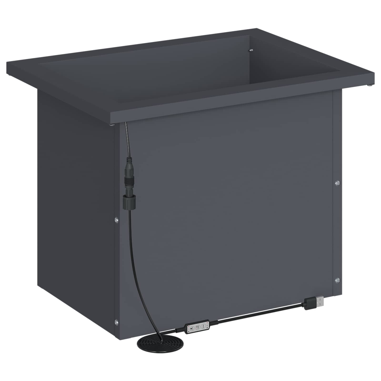 Plantenbak met led Antraciet 30 x 40 x 30 cm Staal image 6