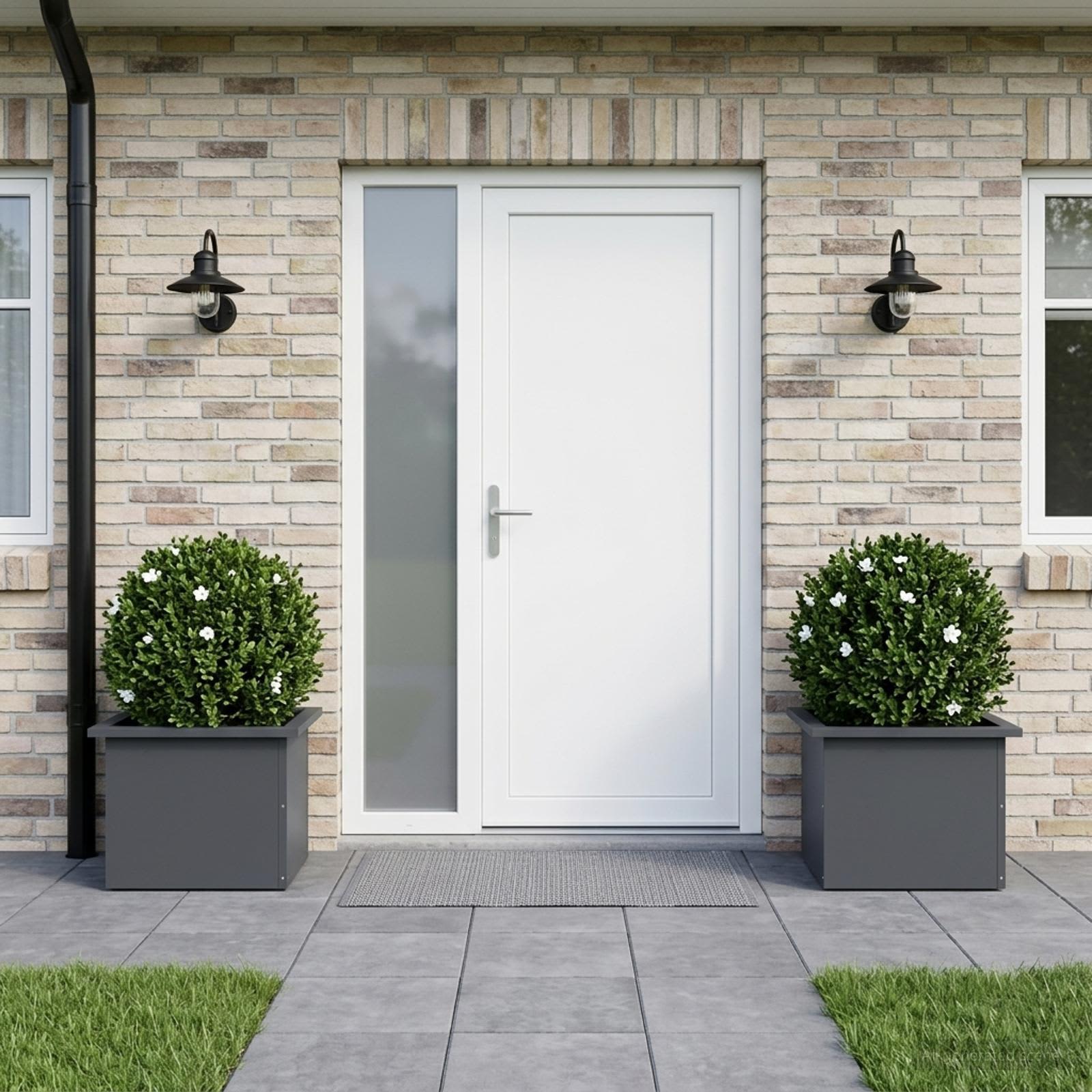 Plantenbak met led 2 st Antraciet 30 x 40 x 30 cm Staal image 1