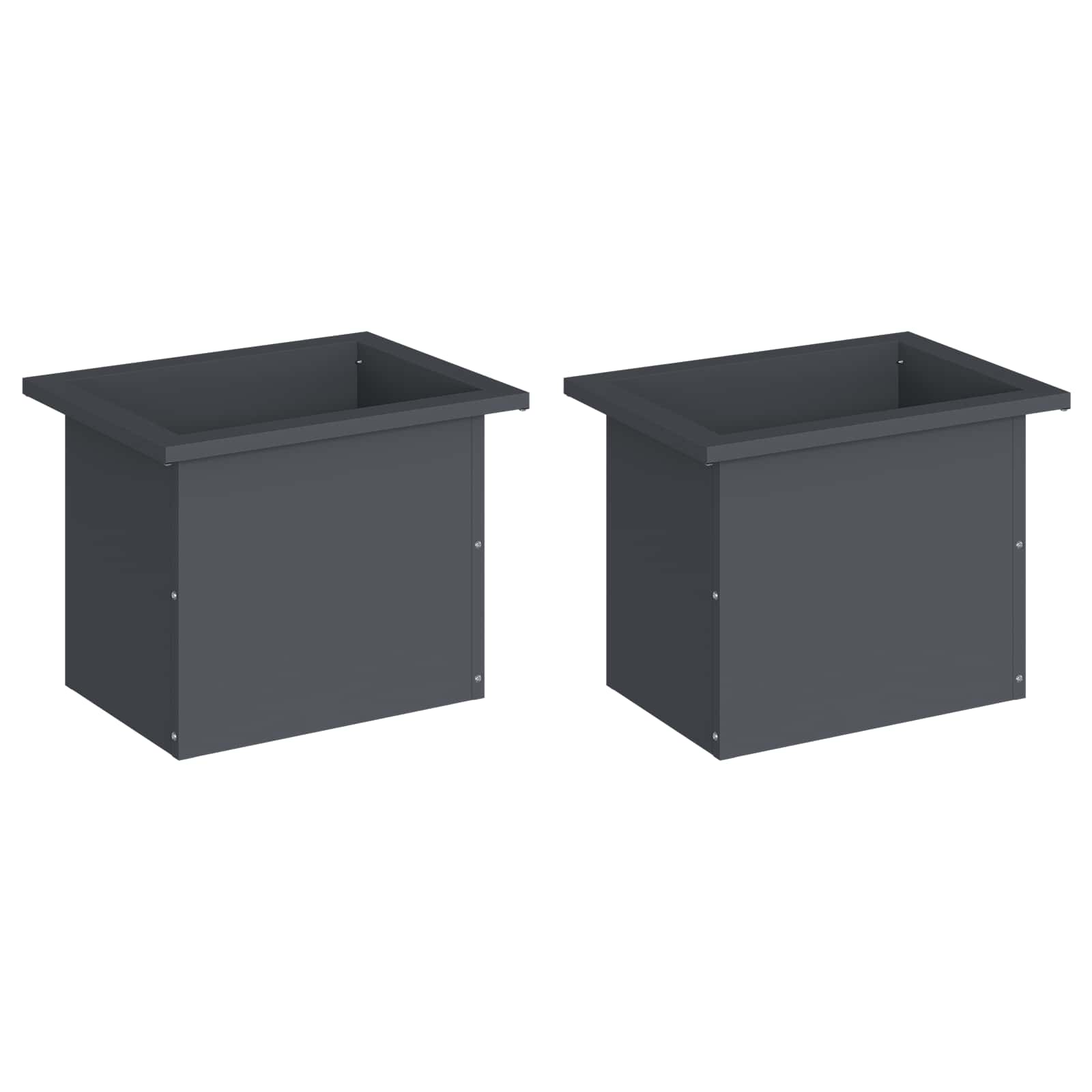 Plantenbak met led 2 st Antraciet 30 x 40 x 30 cm Staal image 4