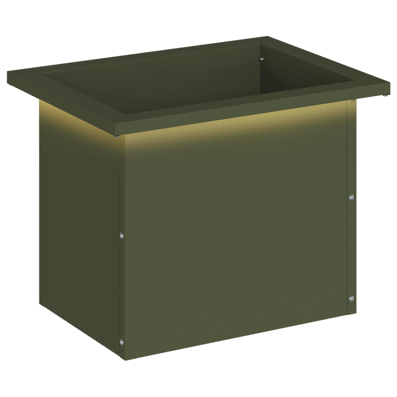 Plantenbak met led Olijfgroen 30 x 40 x 30 cm Staal image 2