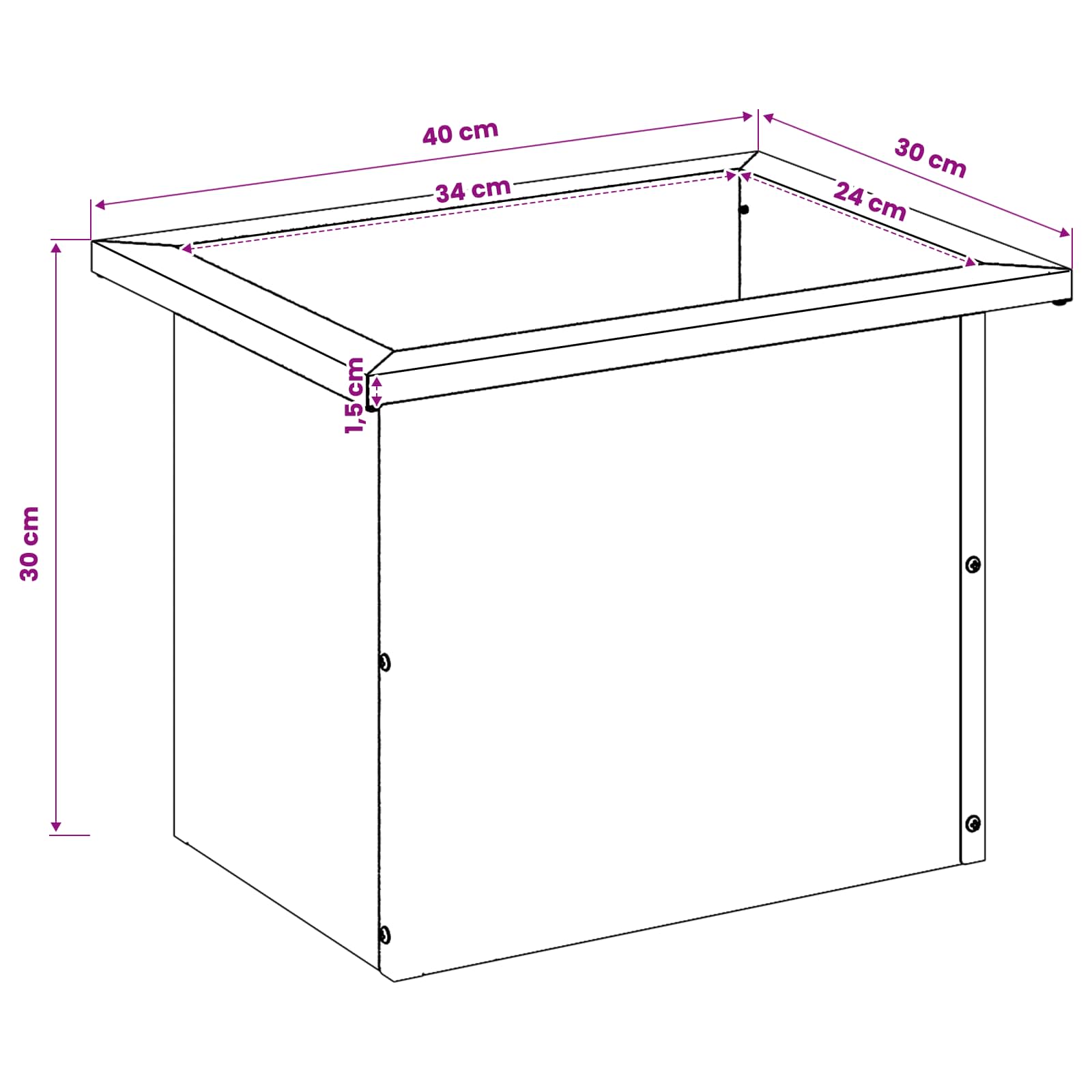 Plantenbak met led Olijfgroen 30 x 40 x 30 cm Staal image 12
