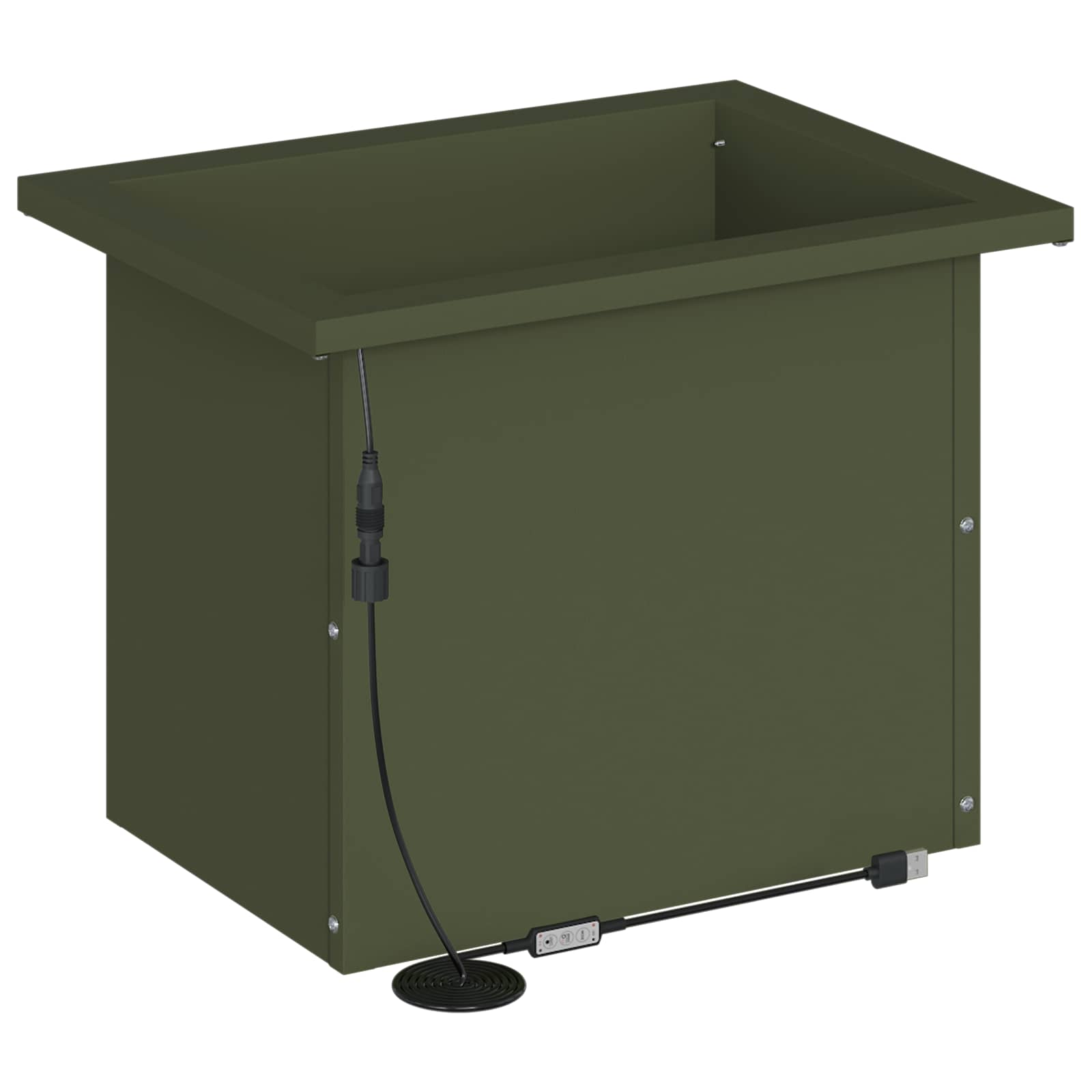 Plantenbak met led 2 st Olijfgroen 30 x 40 x 30 cm Staal image 6