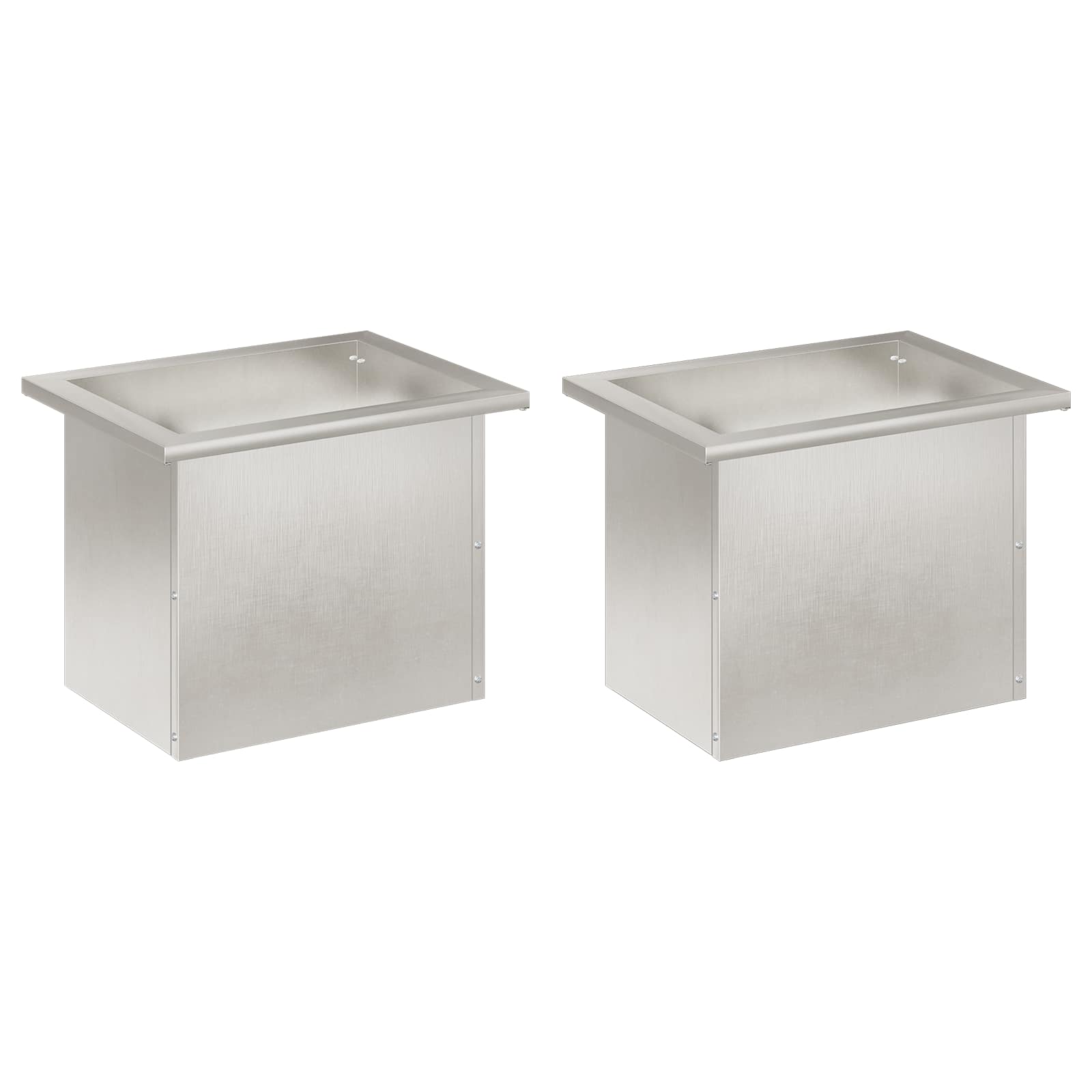 Plantenbak met led 2 st zilver 30 x 40 x 30 cm Roestvrij staal image 4