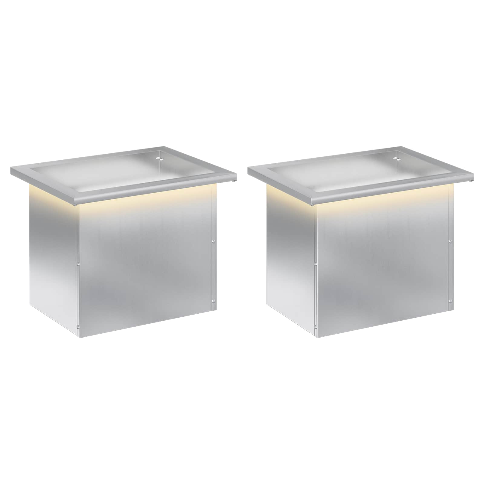 Plantenbak met led 2 st zilver 30 x 40 x 30 cm image 2