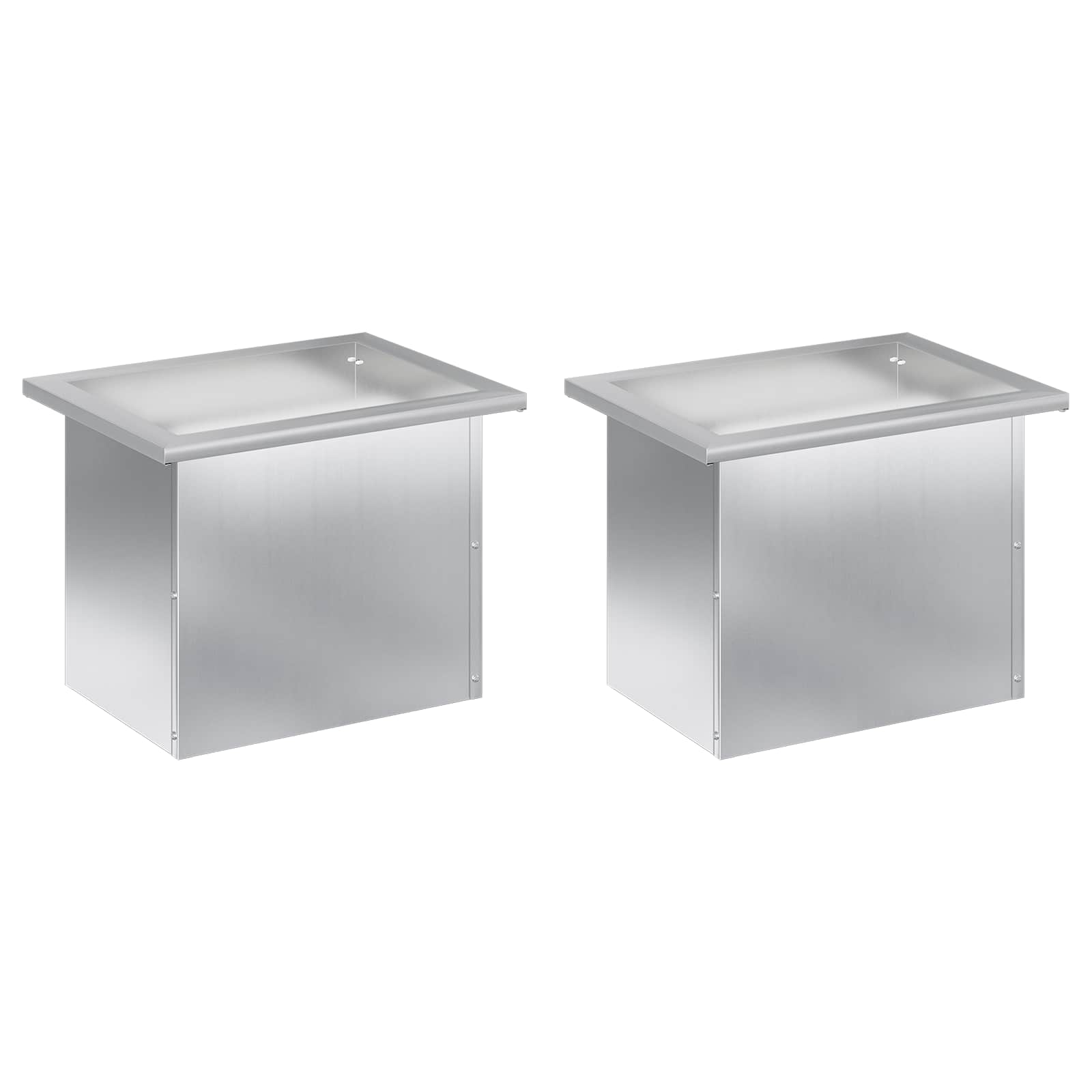 Plantenbak met led 2 st zilver 30 x 40 x 30 cm image 4