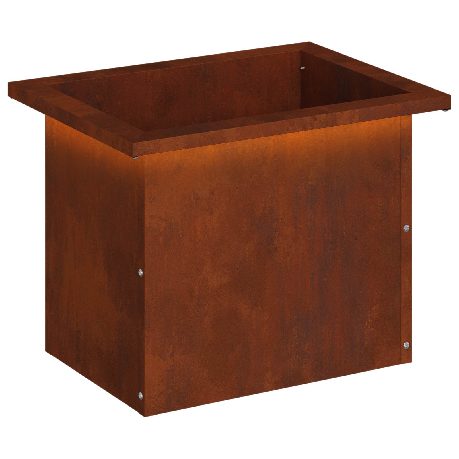 Plantenbak met led Roestkleurig 30 x 40 x 30 cm weervast staal image 2