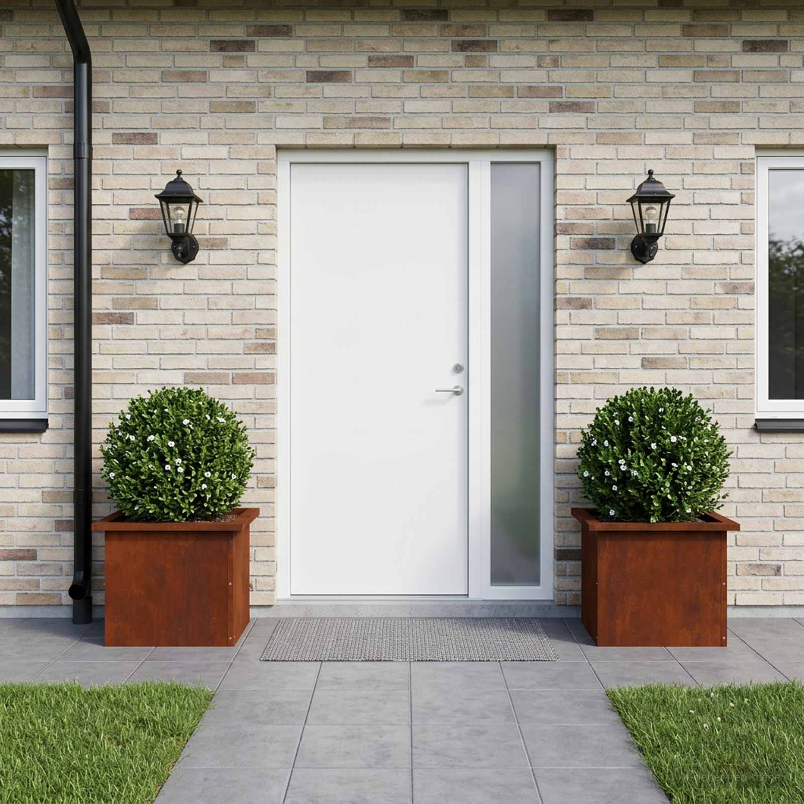 Plantenbak met led 2 st Roestkleurig 30 x 40 x 30 cm image 1