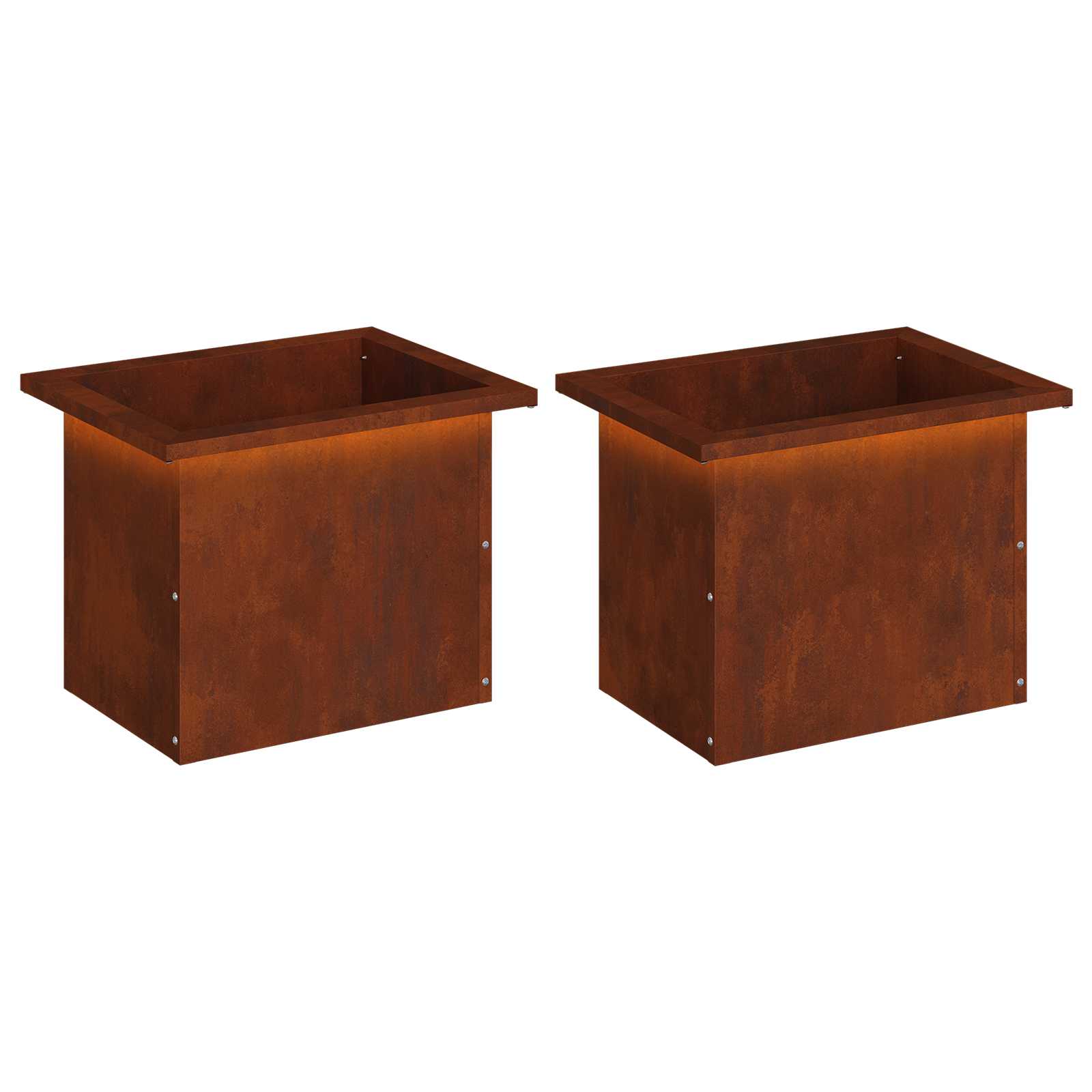 Plantenbak met led 2 st Roestkleurig 30 x 40 x 30 cm image 2