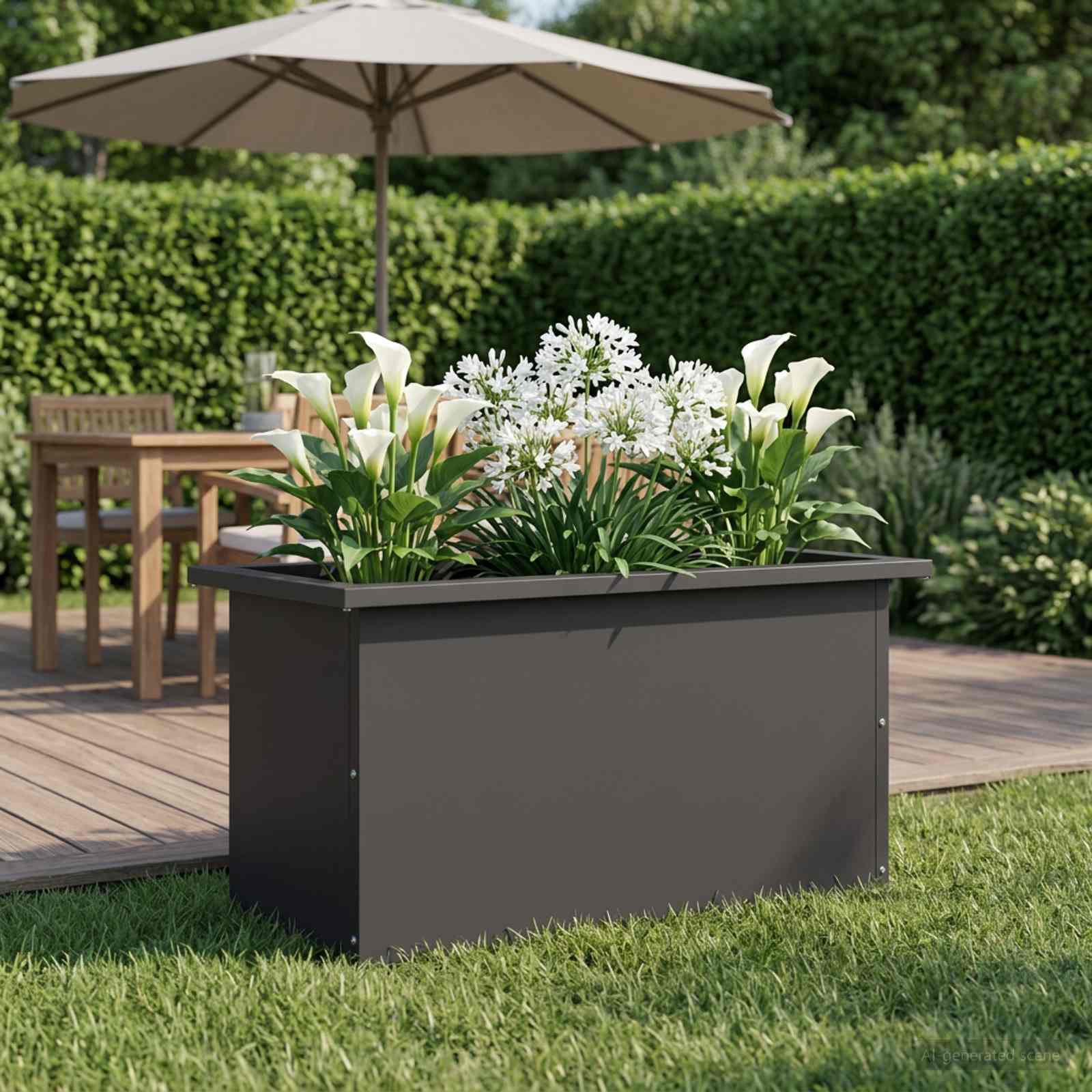 Plantenbak met led Zwart 30 x 60 x 30 cm Staal image 3