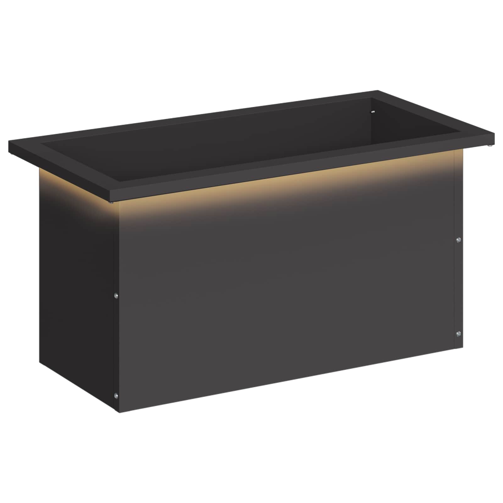 Plantenbak met led Zwart 30 x 60 x 30 cm Staal image 2