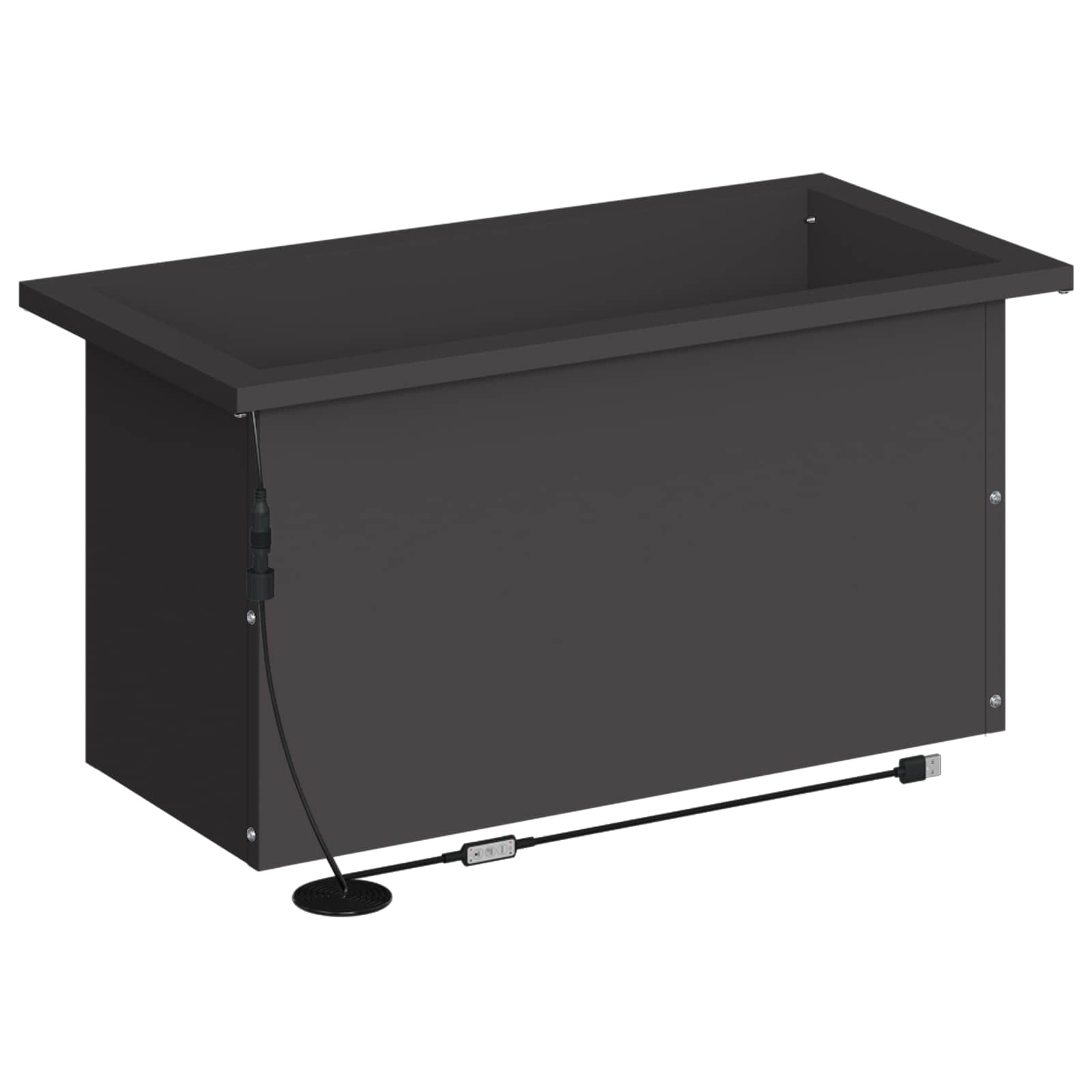 Plantenbak met led Zwart 30 x 60 x 30 cm Staal image 7