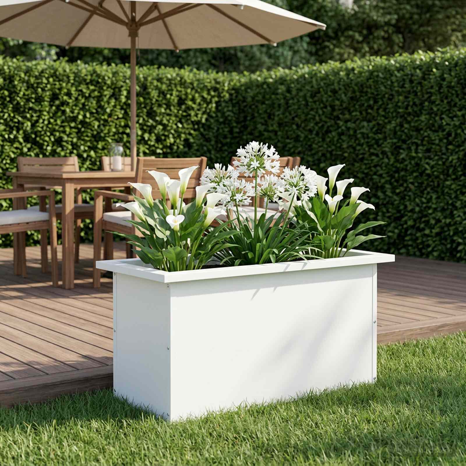Plantenbak met led Wit 30 x 60 x 30 cm Staal image 3