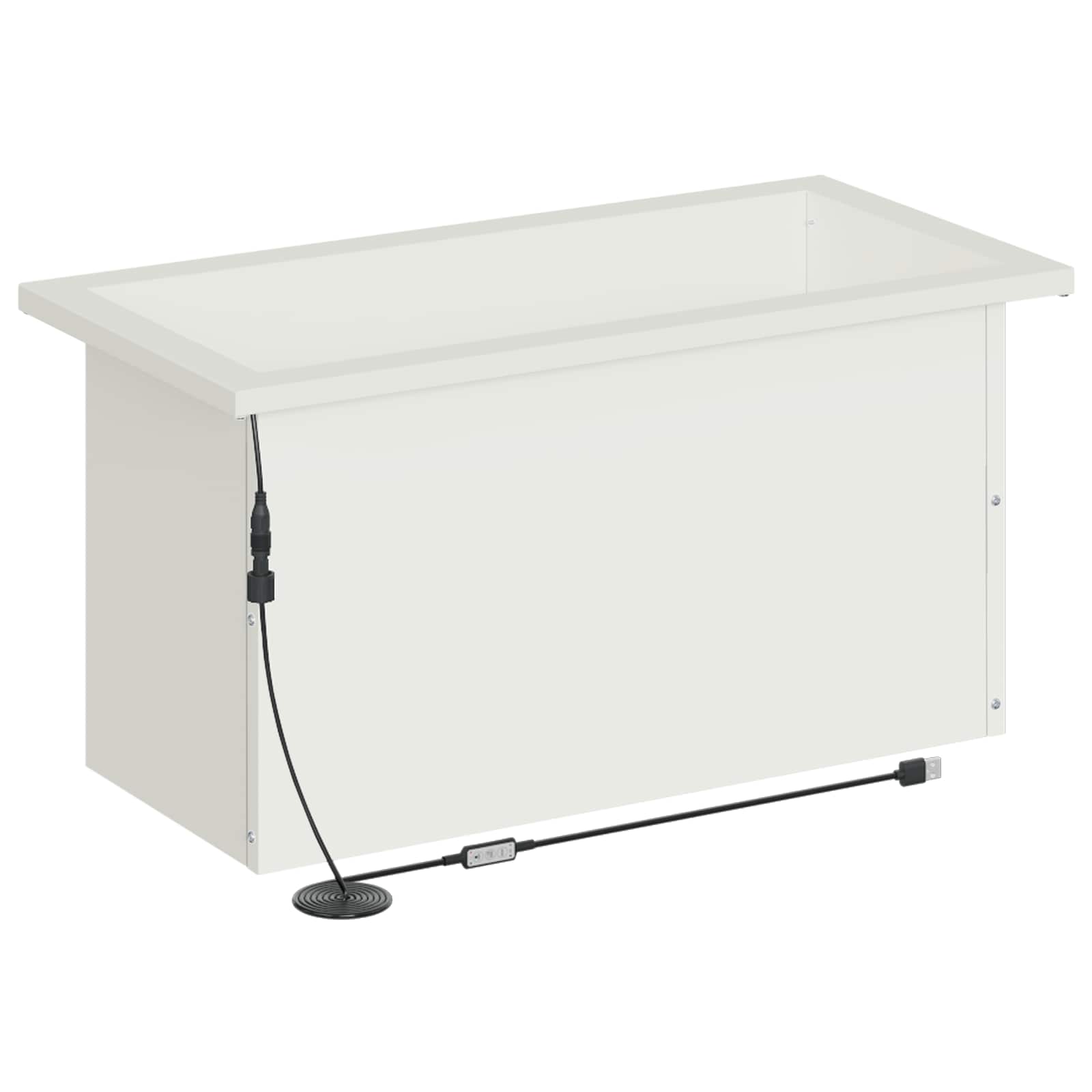 Plantenbak met led 2 st Wit 30 x 60 x 30 cm Staal image 7