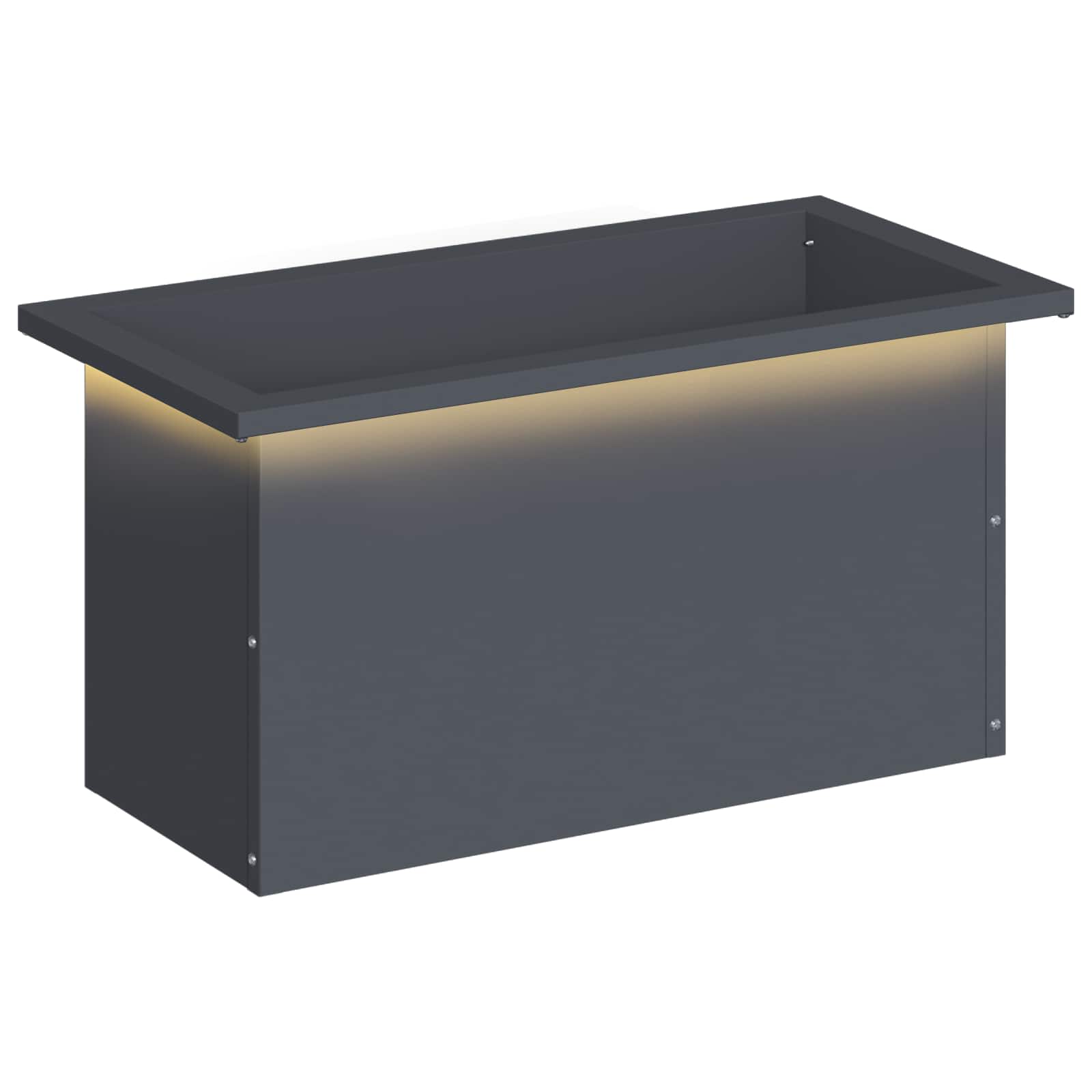 Plantenbak met led Antraciet 30 x 60 x 30 cm Staal image 2