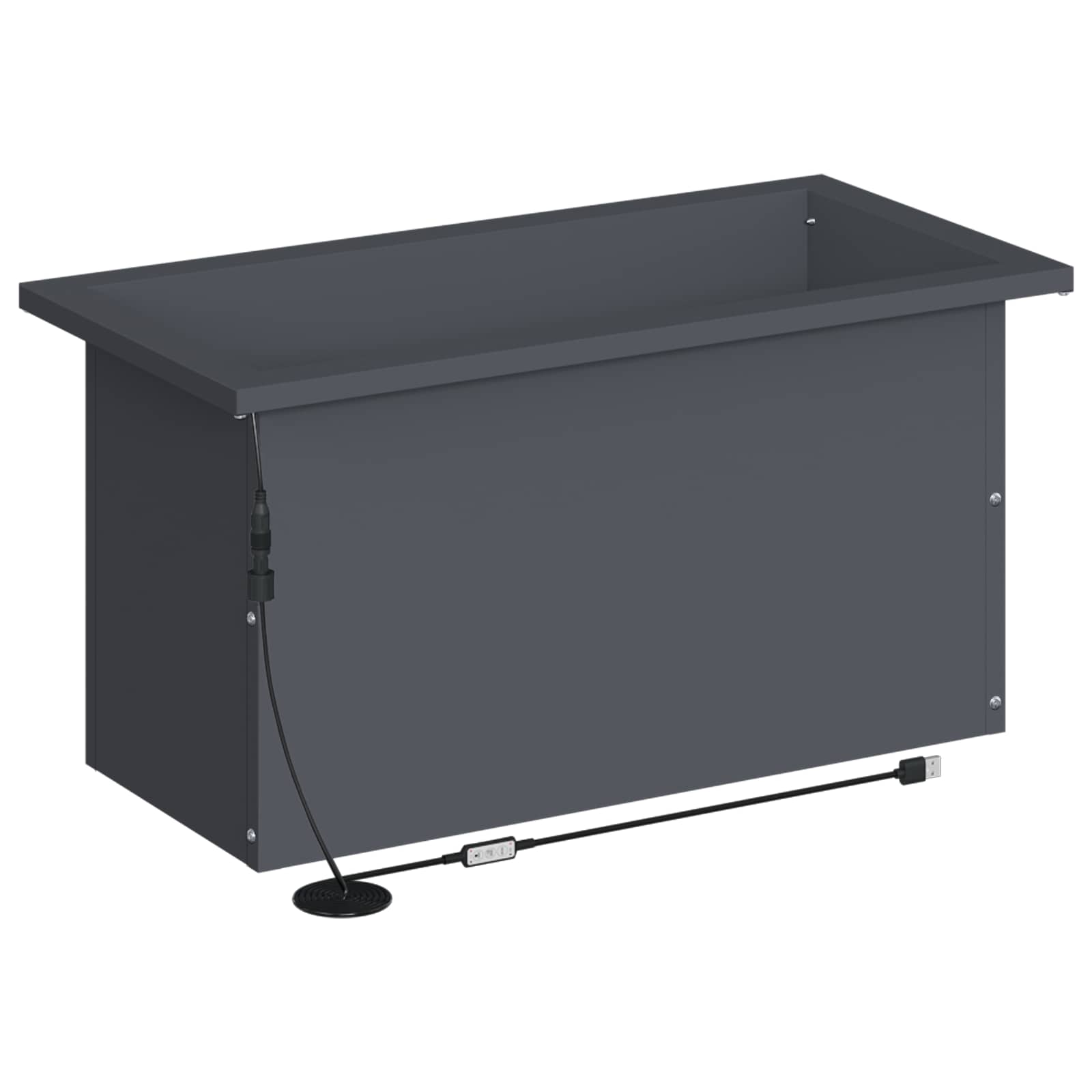 Plantenbak met led Antraciet 30 x 60 x 30 cm Staal image 7