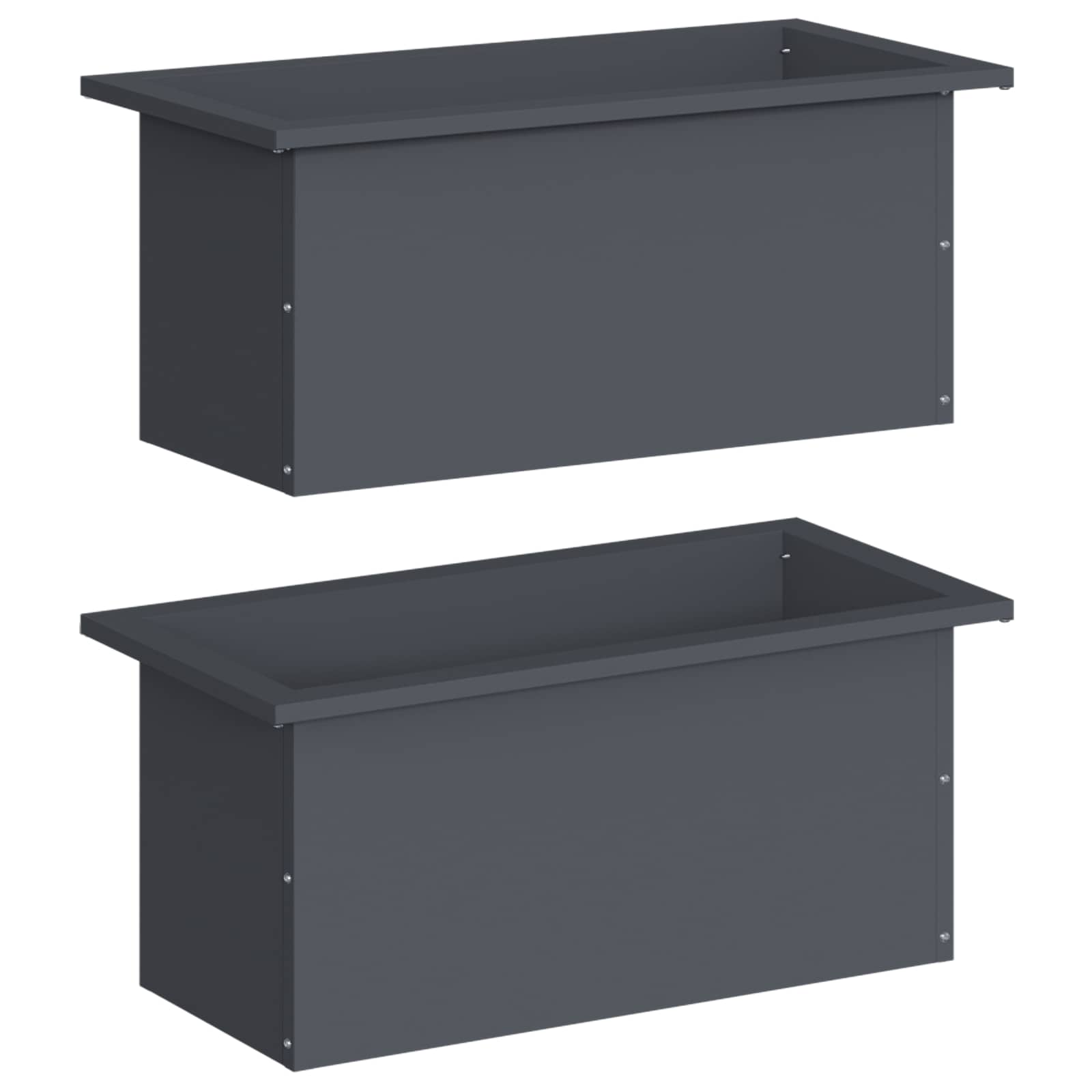 Plantenbak met led 2 st Antraciet 30 x 60 x 30 cm Staal image 4