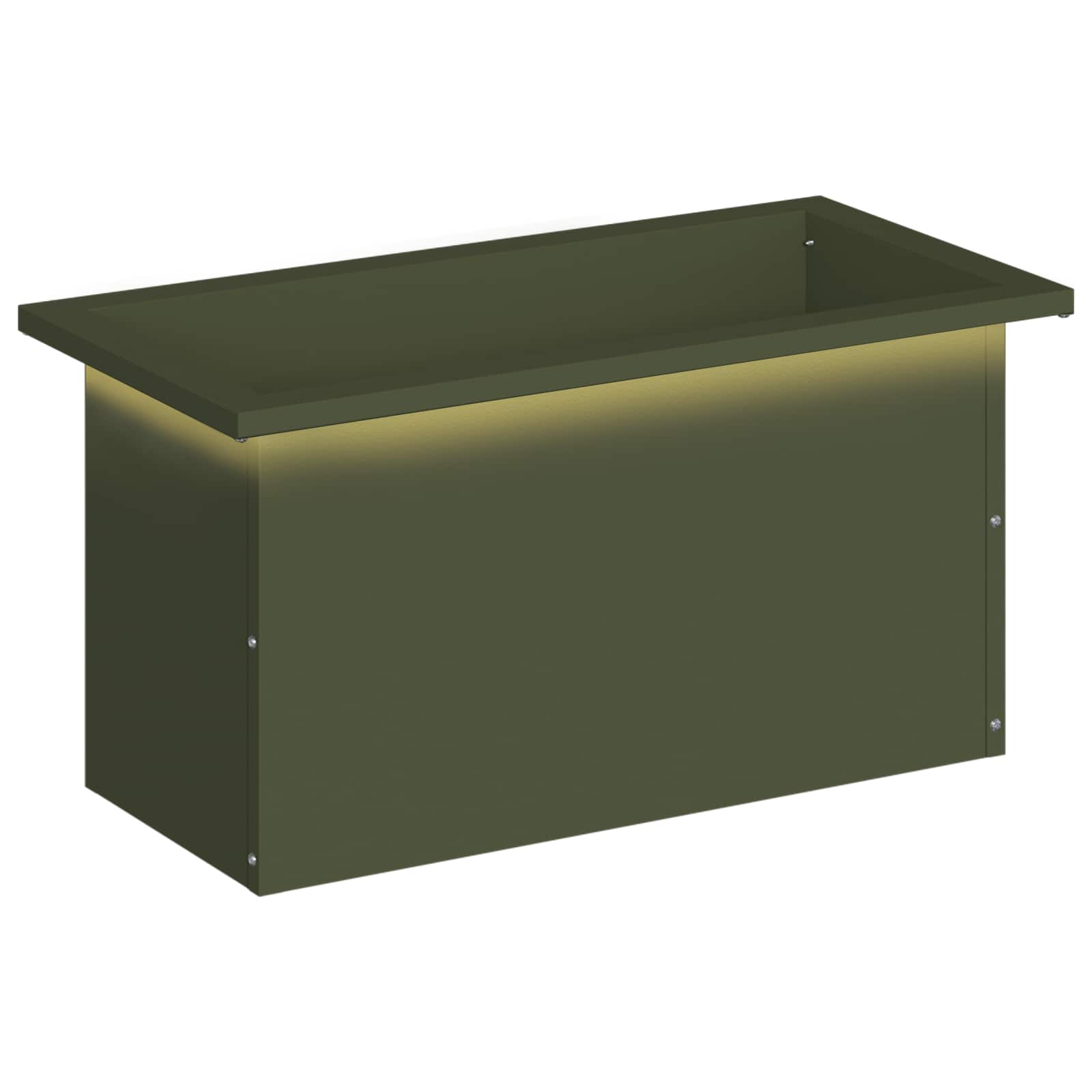 Plantenbak met led Olijfgroen 30 x 60 x 30 cm Staal image 2