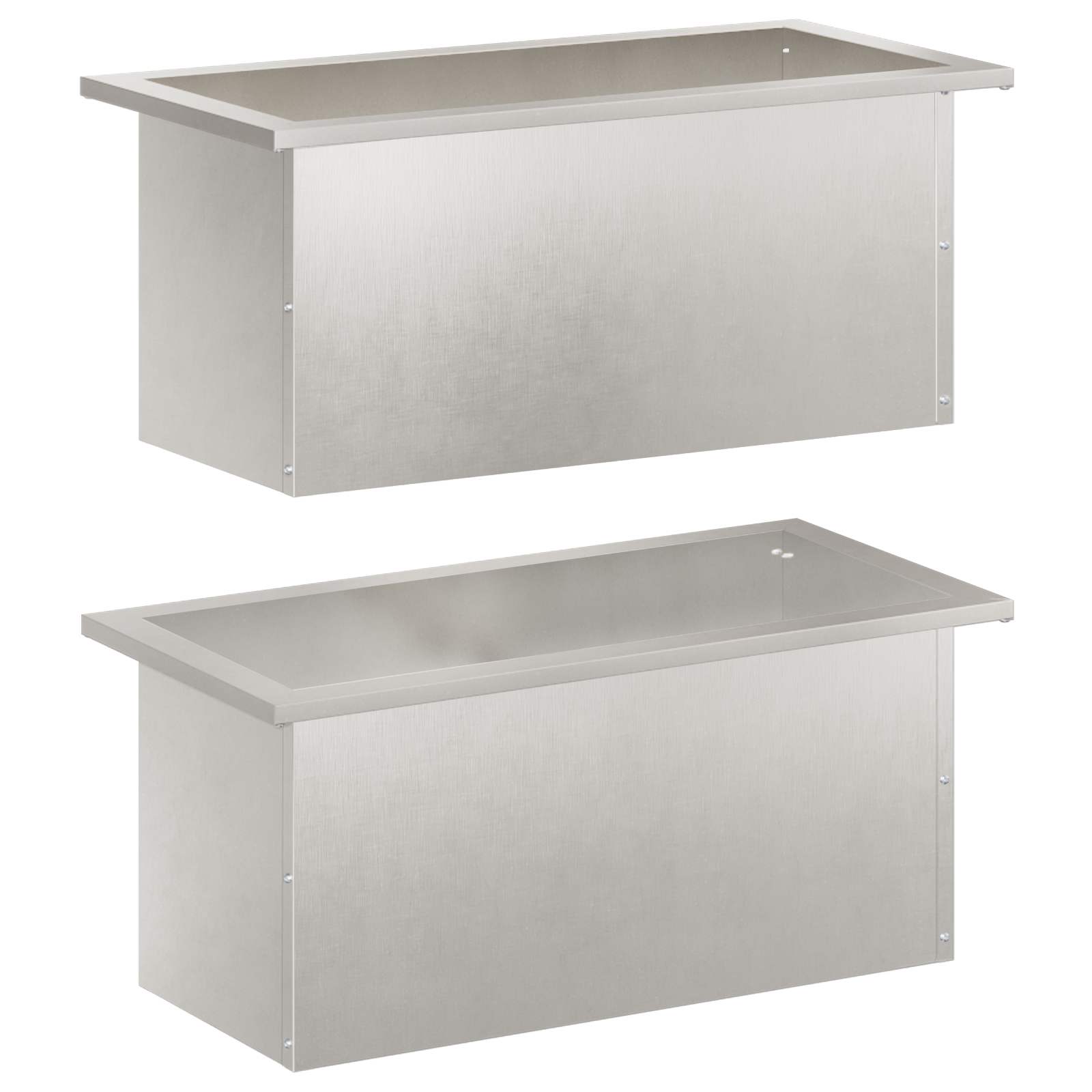 Plantenbak met led 2 st zilver 30 x 60 x 30 cm Roestvrij staal image 4