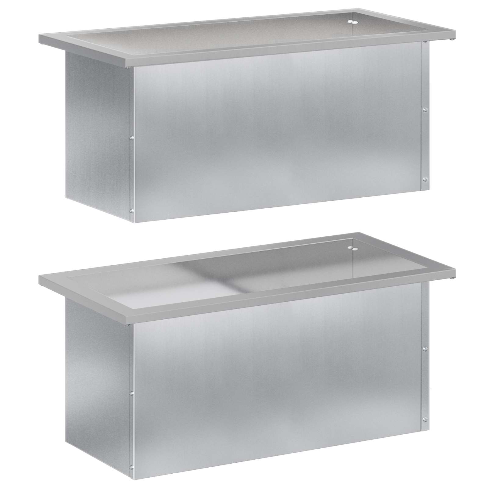 Plantenbak met led 2 st zilver 30 x 60 x 30 cm image 4