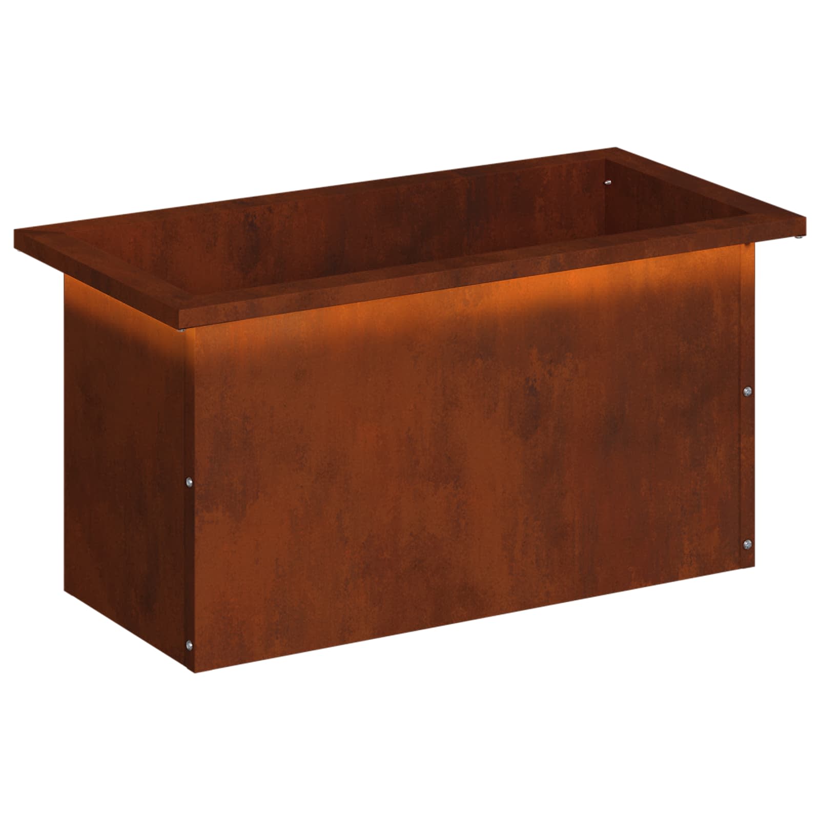 Plantenbak met led Roestkleurig 30 x 60 x 30 cm weervast staal image 2