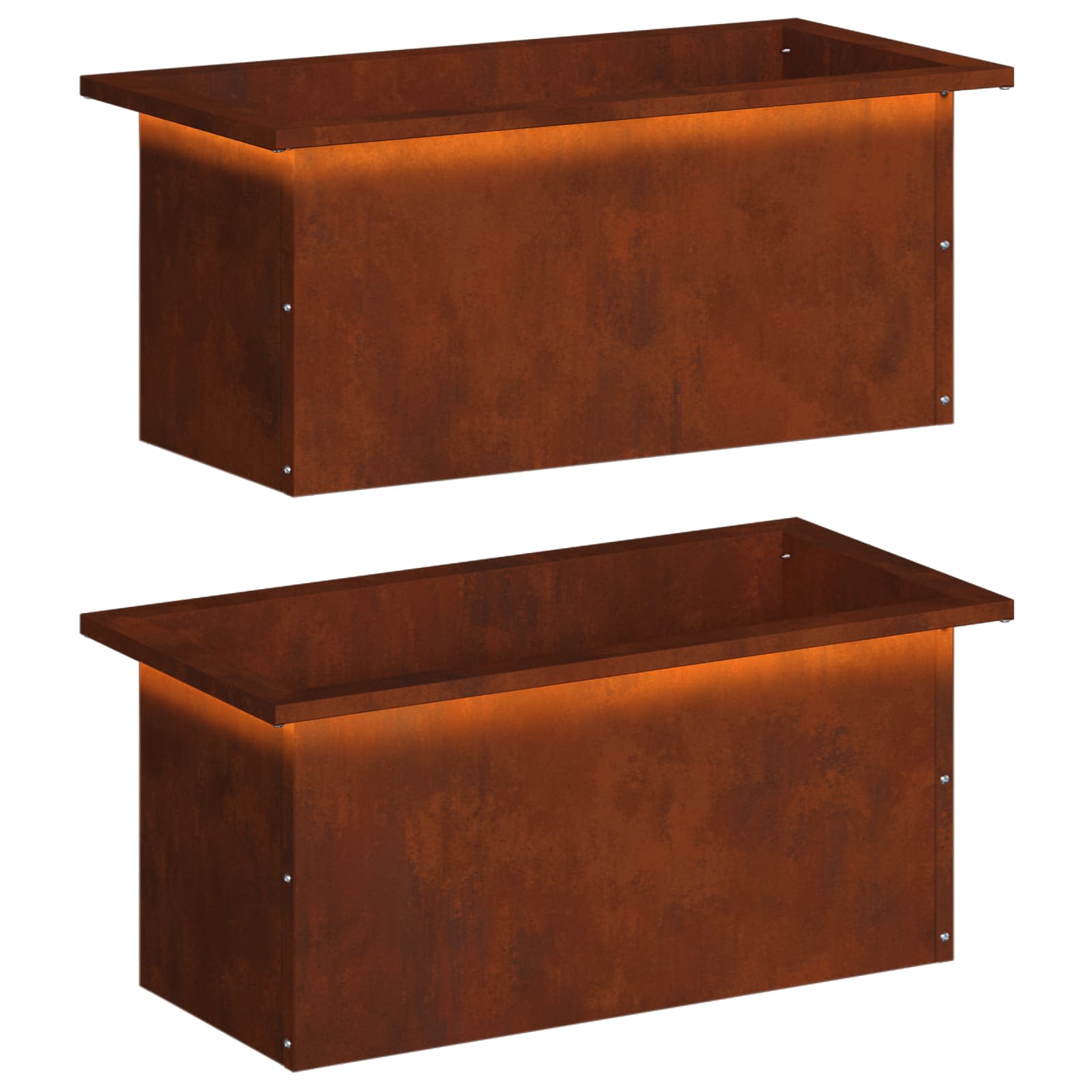 Plantenbak met led 2 st Roestkleurig 30 x 60 x 30 cm image 2