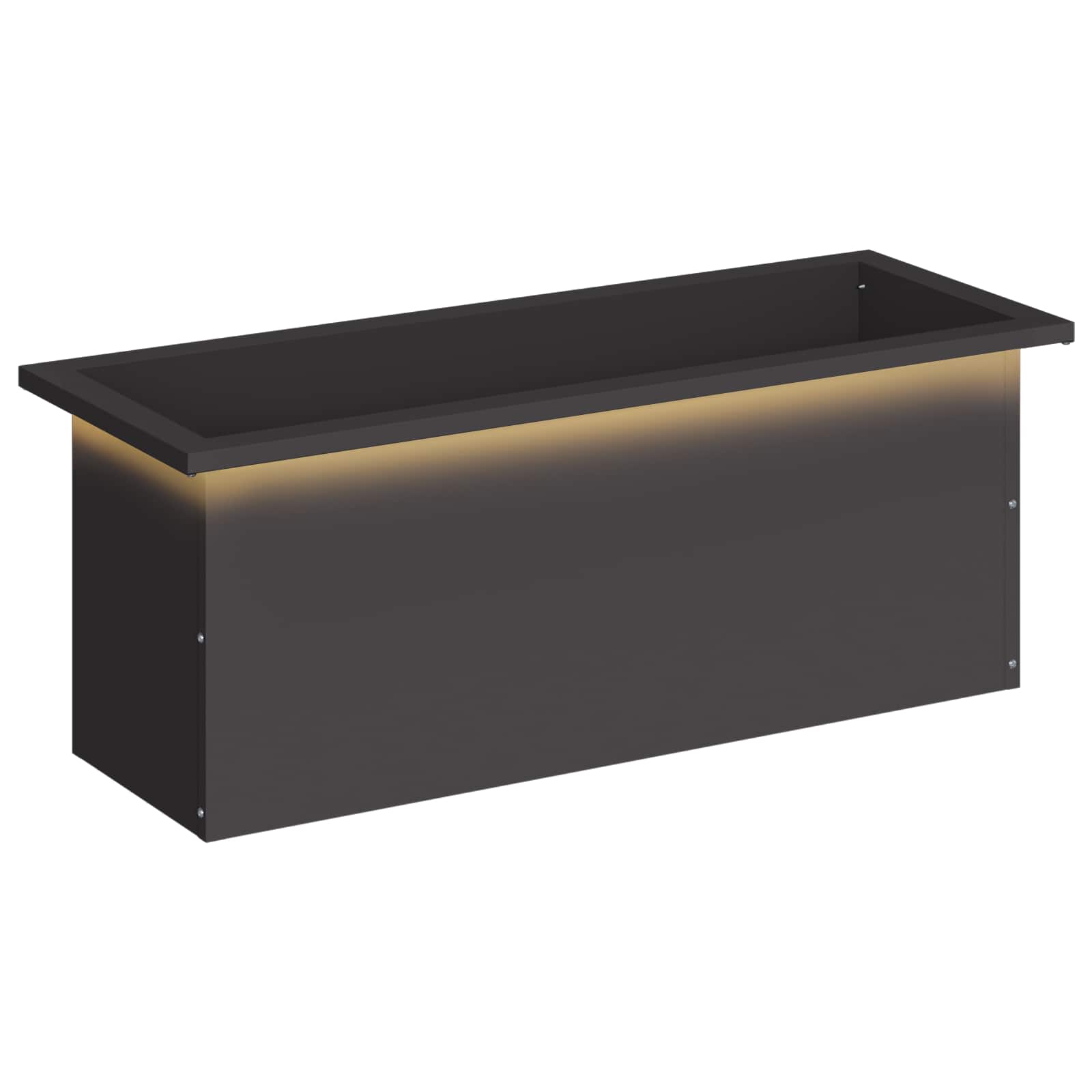 Plantenbak met led Zwart 30 x 80 x 30 cm Staal image 2