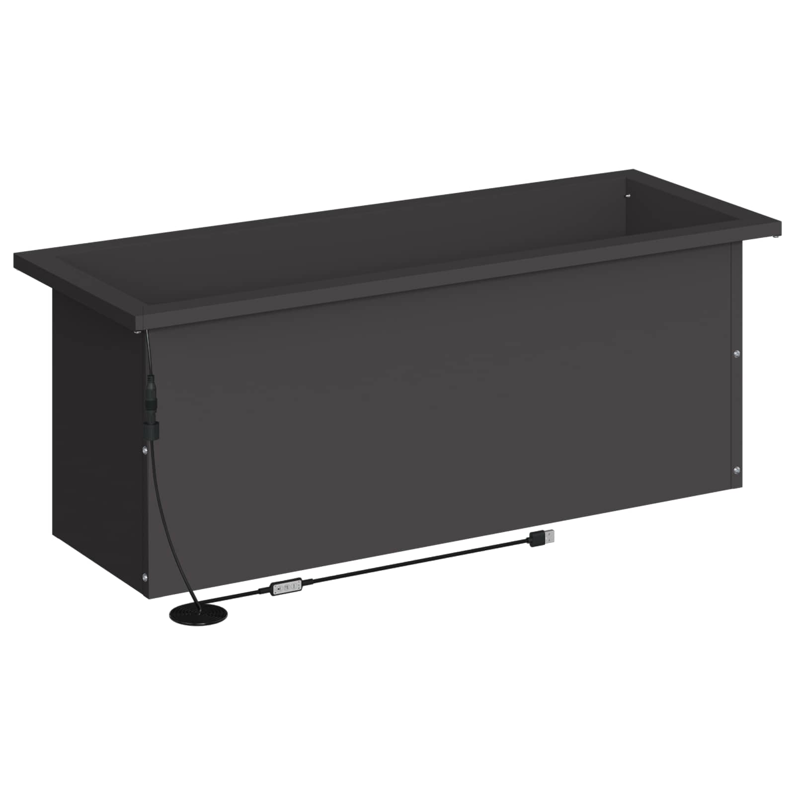 Plantenbak met led Zwart 30 x 80 x 30 cm Staal image 7