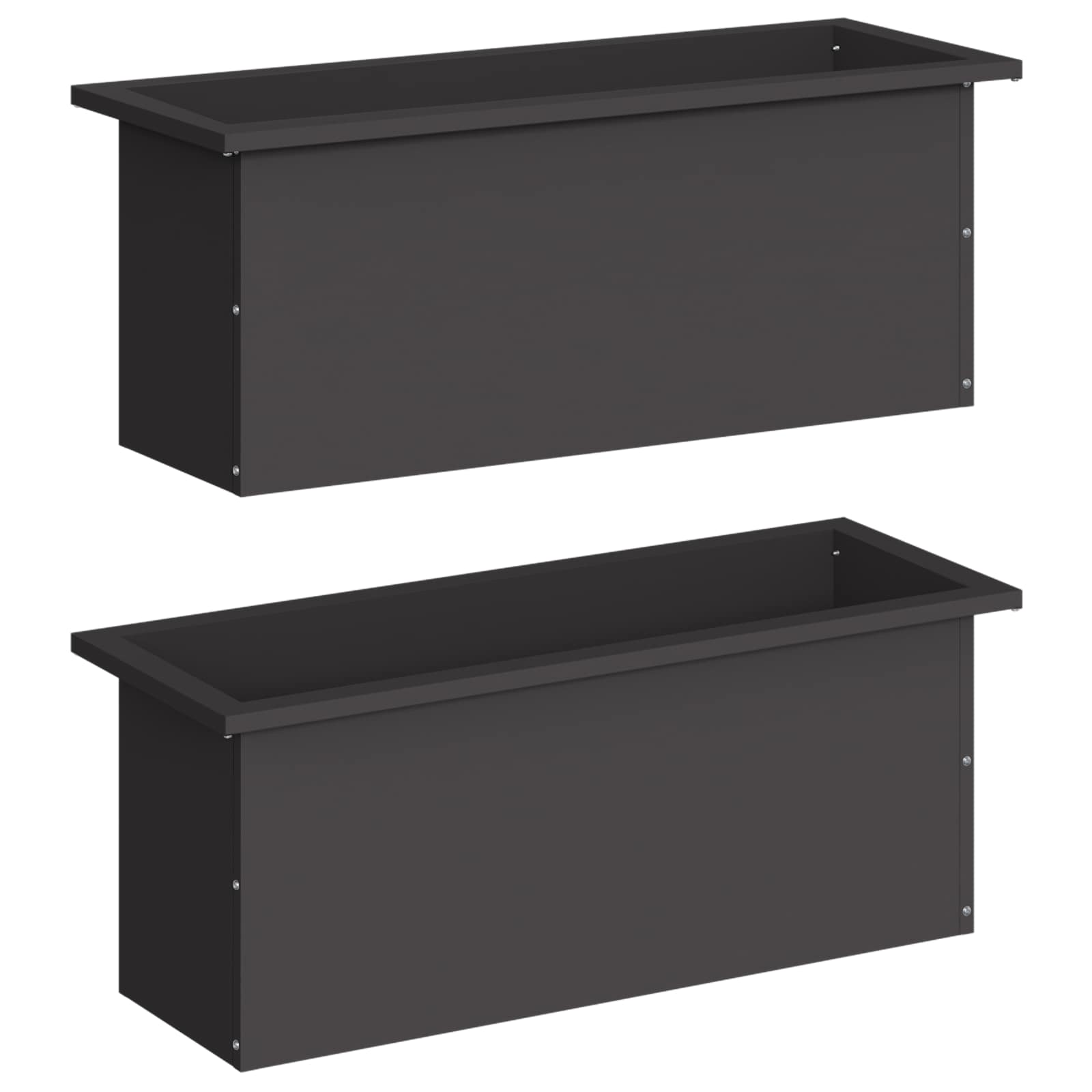 Plantenbak met led 2 st Zwart 30 x 80 x 30 cm Staal image 4