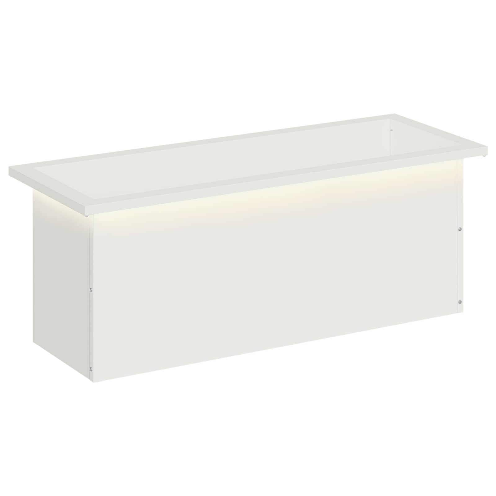 Plantenbak met led Wit 30 x 80 x 30 cm Staal image 2