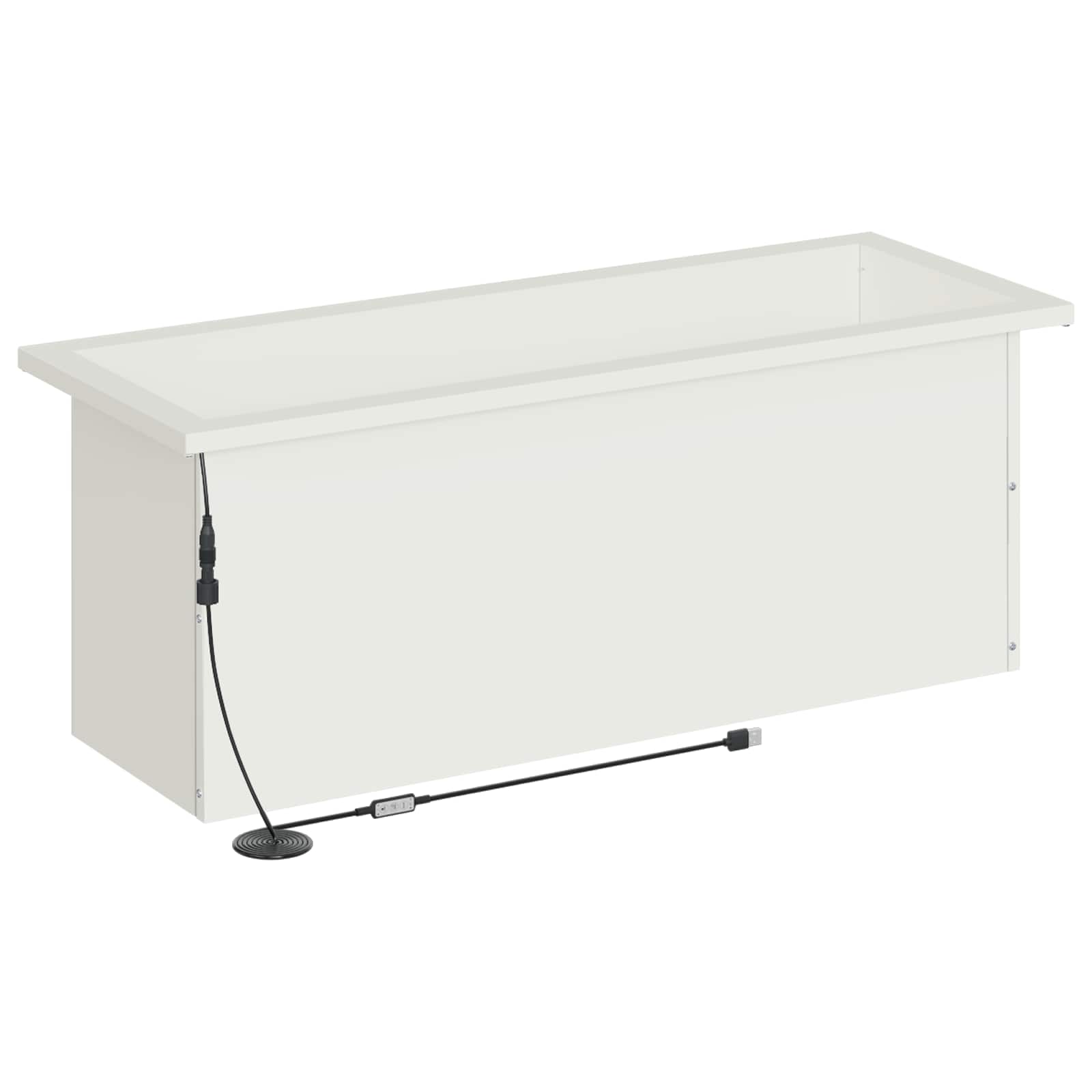 Plantenbak met led Wit 30 x 80 x 30 cm Staal image 7