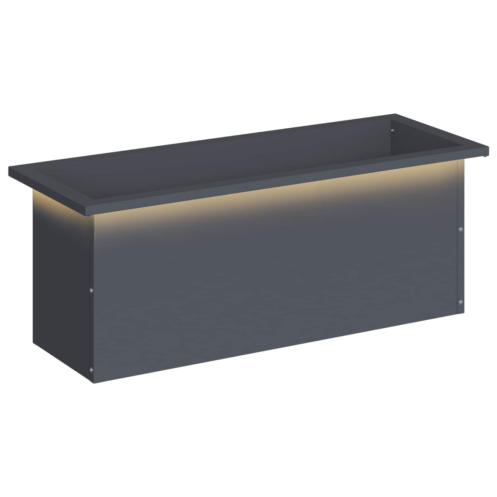 Plantenbak met led Antraciet 30 x 80 x 30 cm Staal image 2