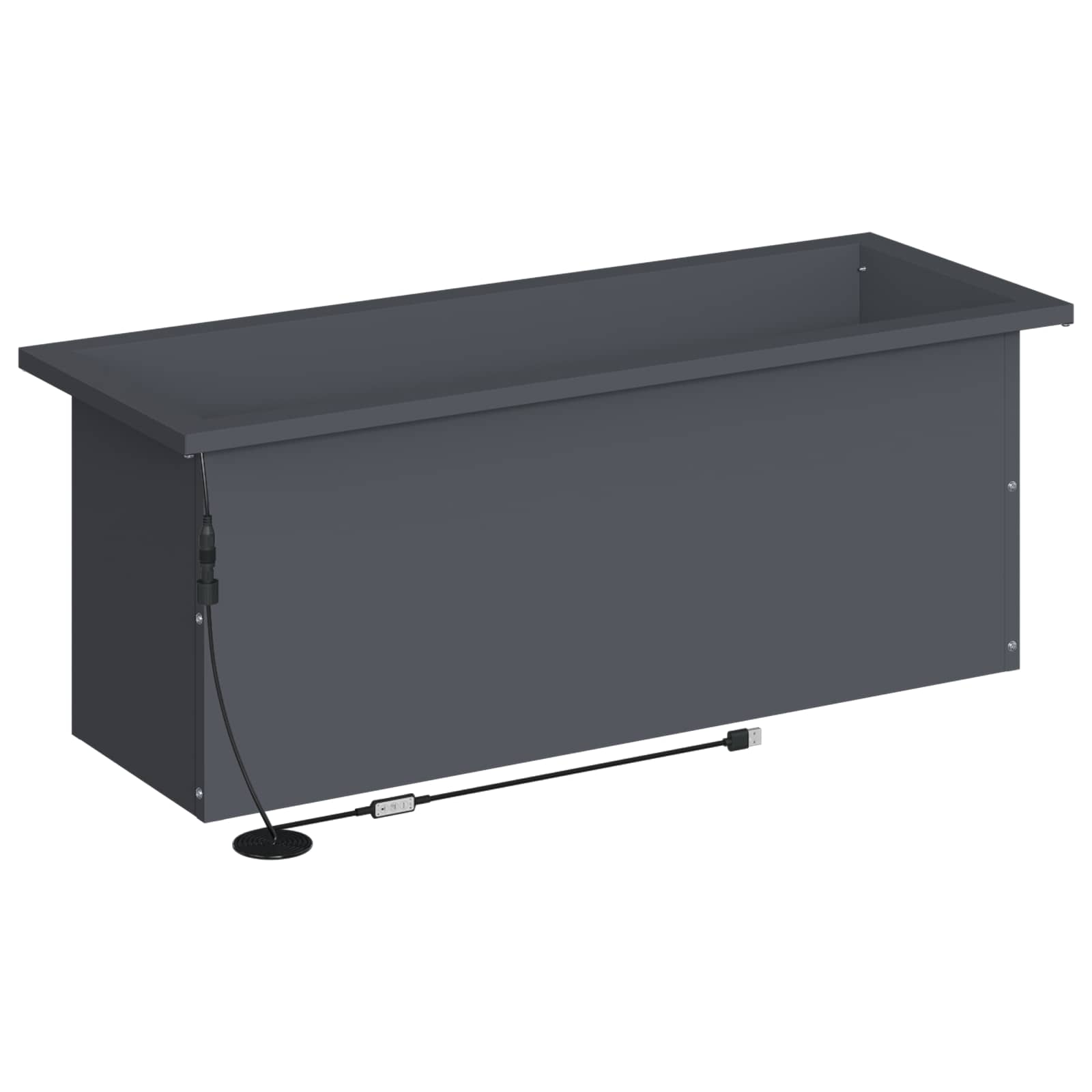 Plantenbak met led Antraciet 30 x 80 x 30 cm Staal image 8