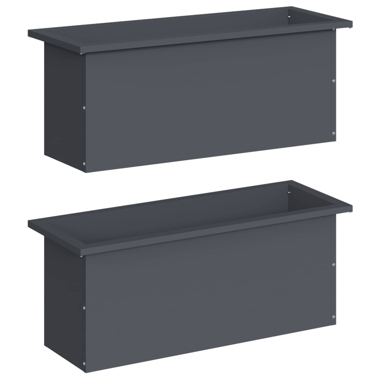 Plantenbak met led 2 st Antraciet 30 x 80 x 30 cm Staal image 4
