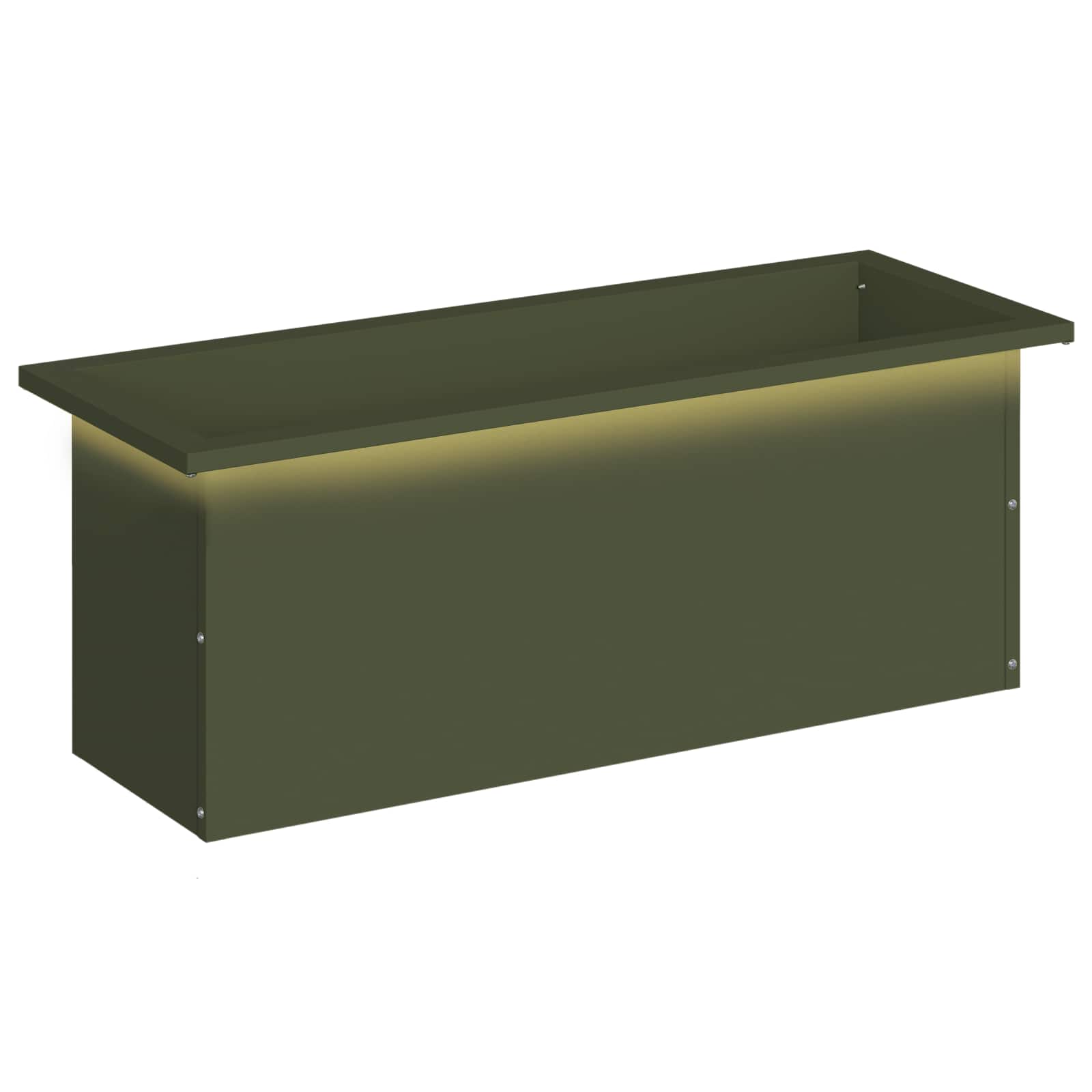 Plantenbak met led Olijfgroen 30 x 80 x 30 cm Staal image 2