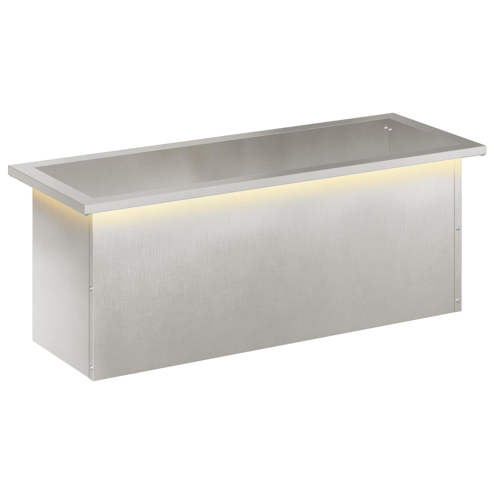 Plantenbak met led zilver 30 x 80 x 30 cm Roestvrij staal image 2
