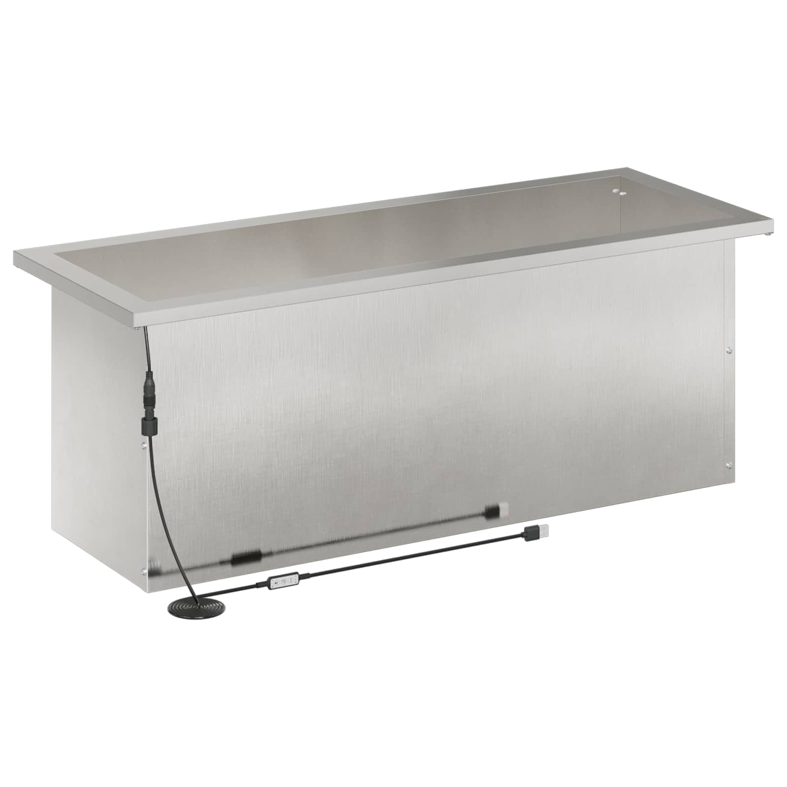 Plantenbak met led zilver 30 x 80 x 30 cm Roestvrij staal image 7