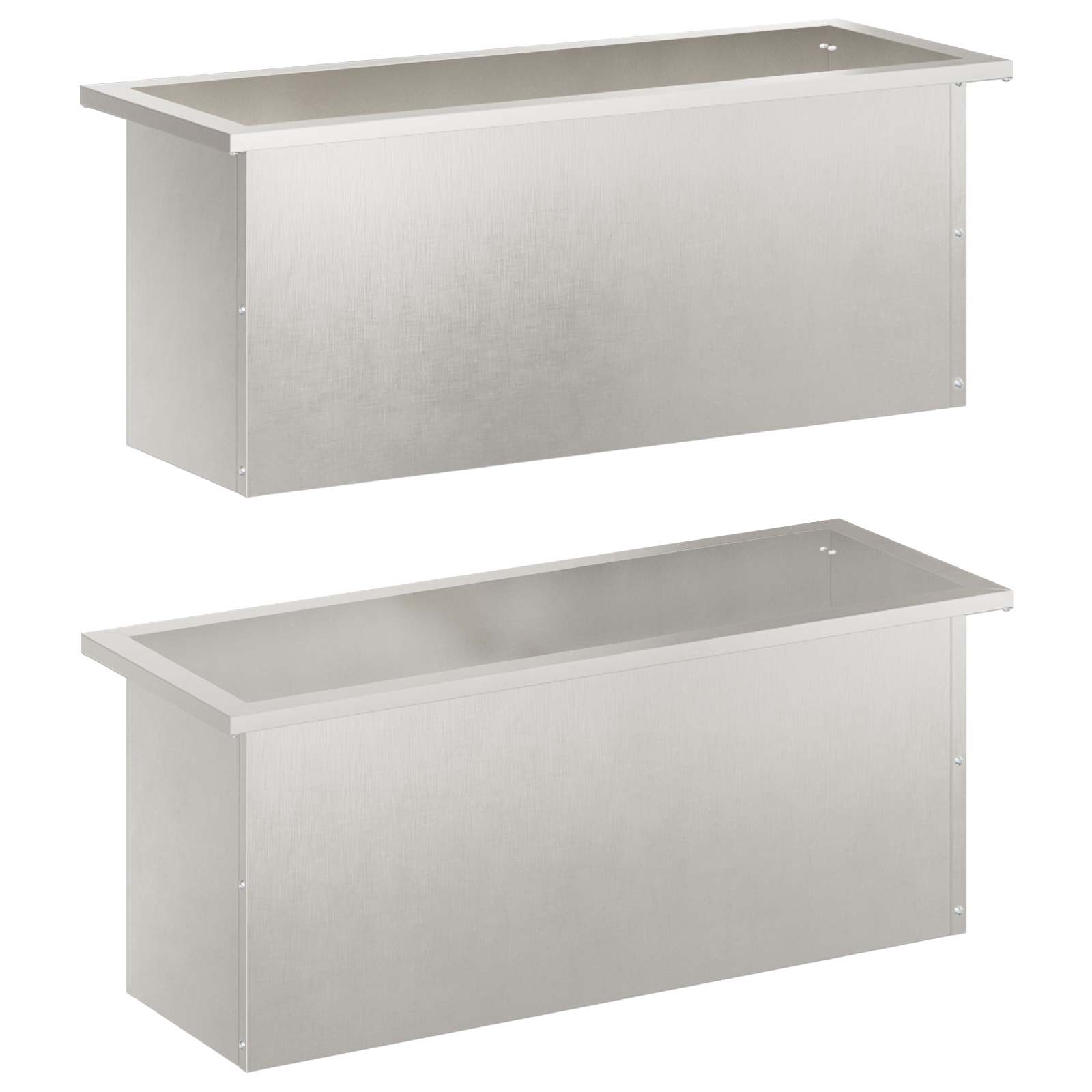 Plantenbak met led 2 st zilver 30 x 80 x 30 cm Roestvrij staal image 4