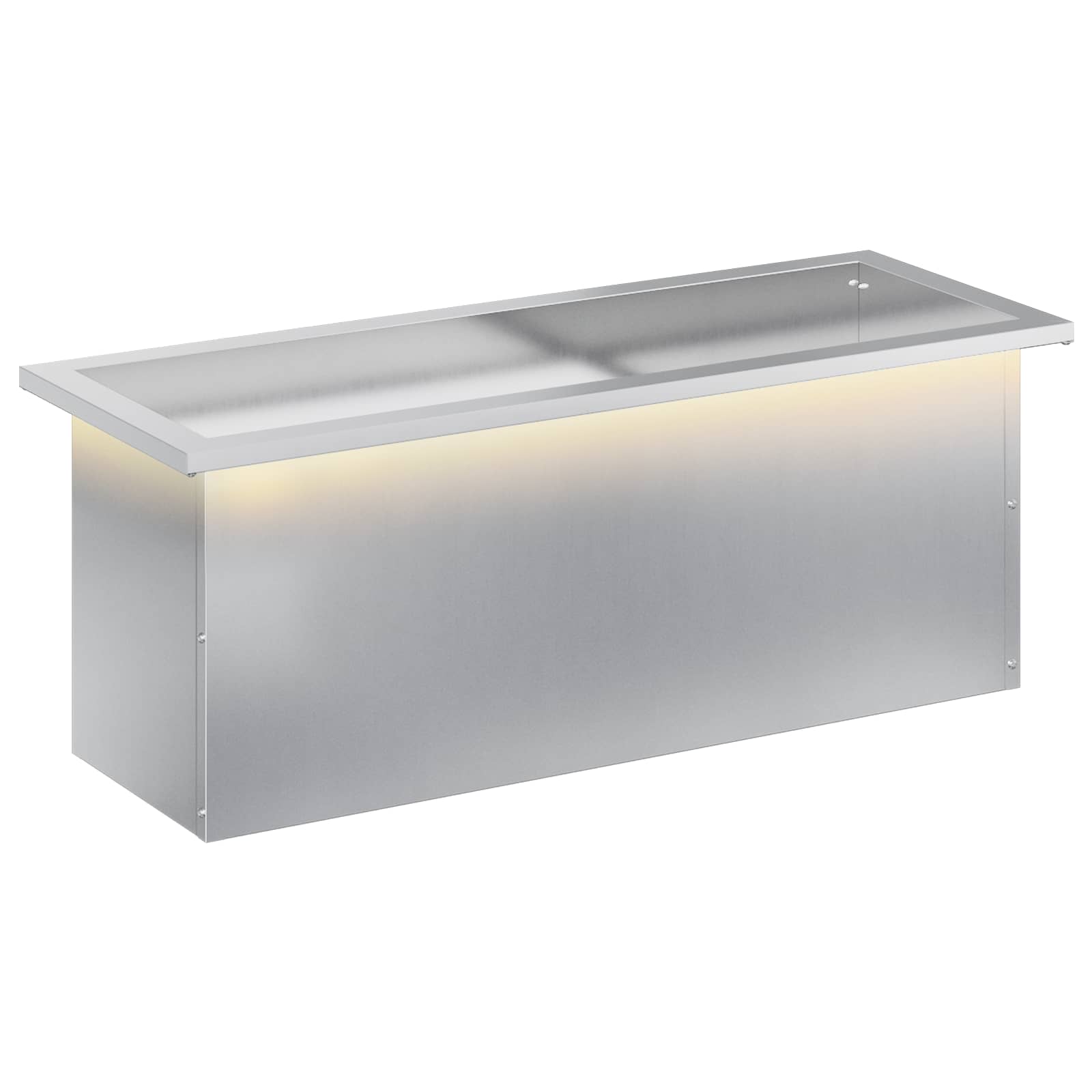Plantenbak met led zilver 30 x 80 x 30 cm Gegalvaniseerd staal image 2