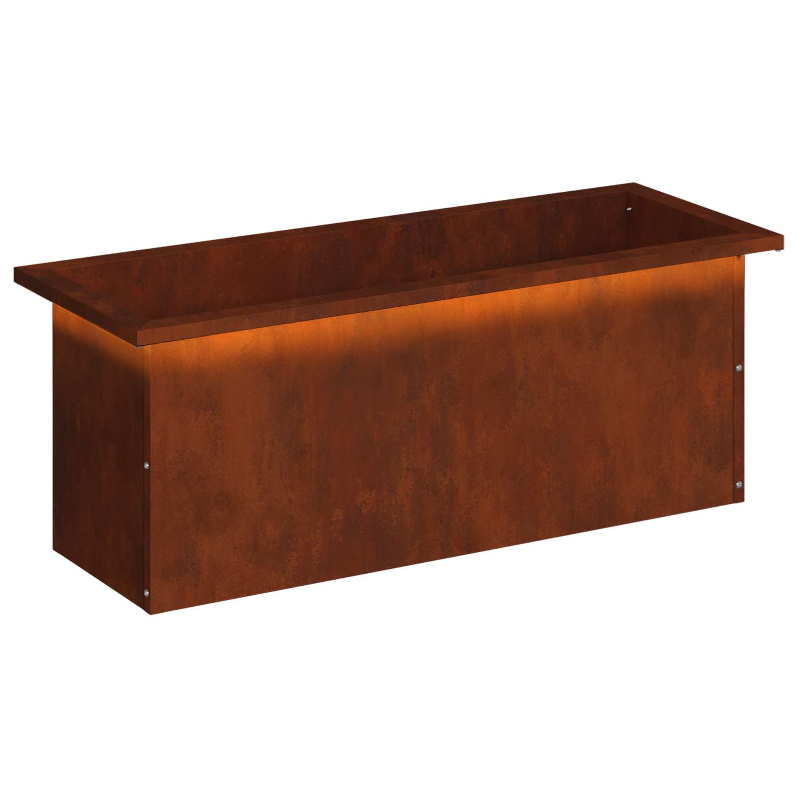 Plantenbak met led Roestkleurig 30 x 80 x 30 cm weervast staal image 2